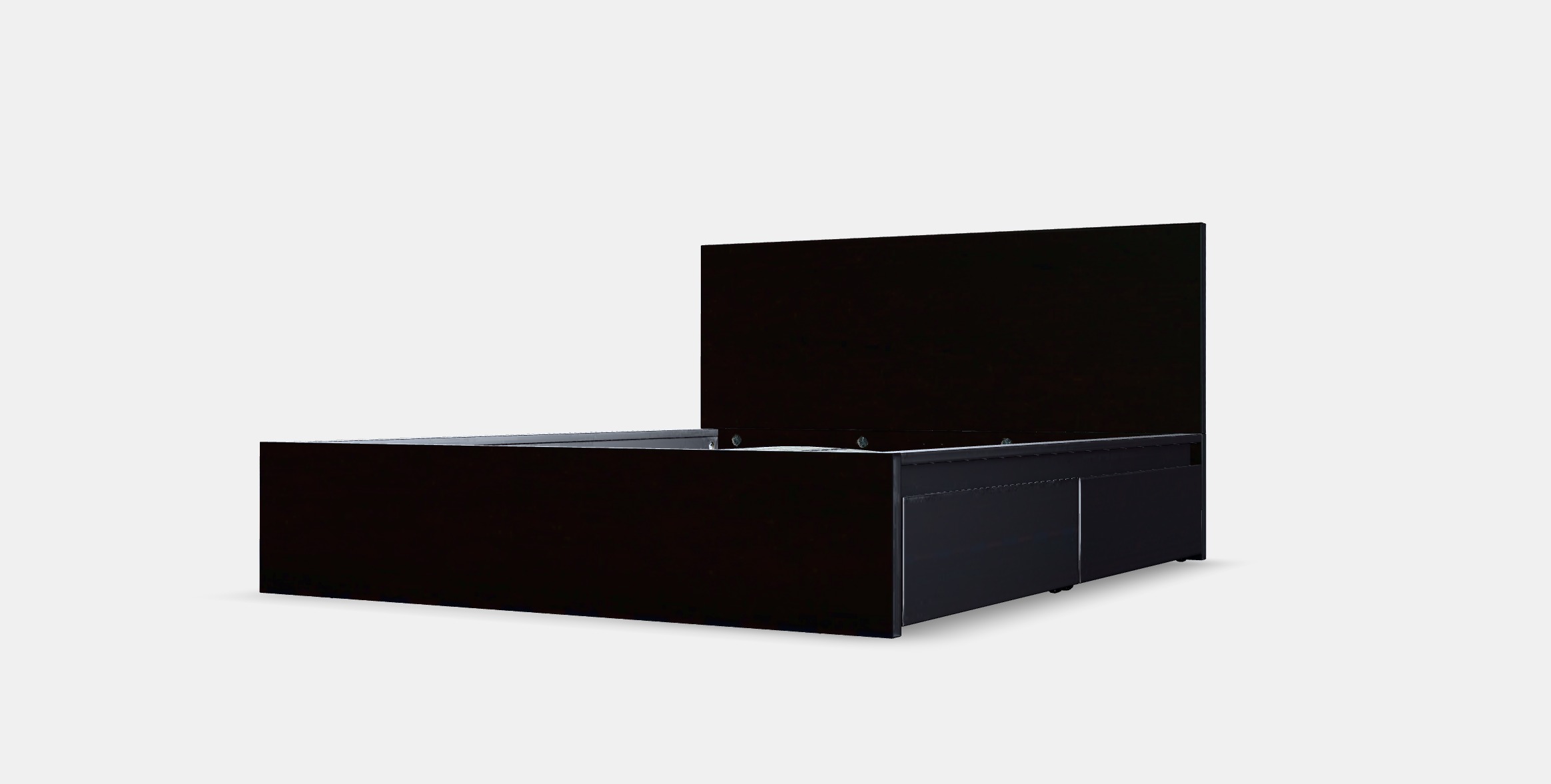 MALM Bed frame high w 2 storage boxes 13 Low-poly 3D model_13