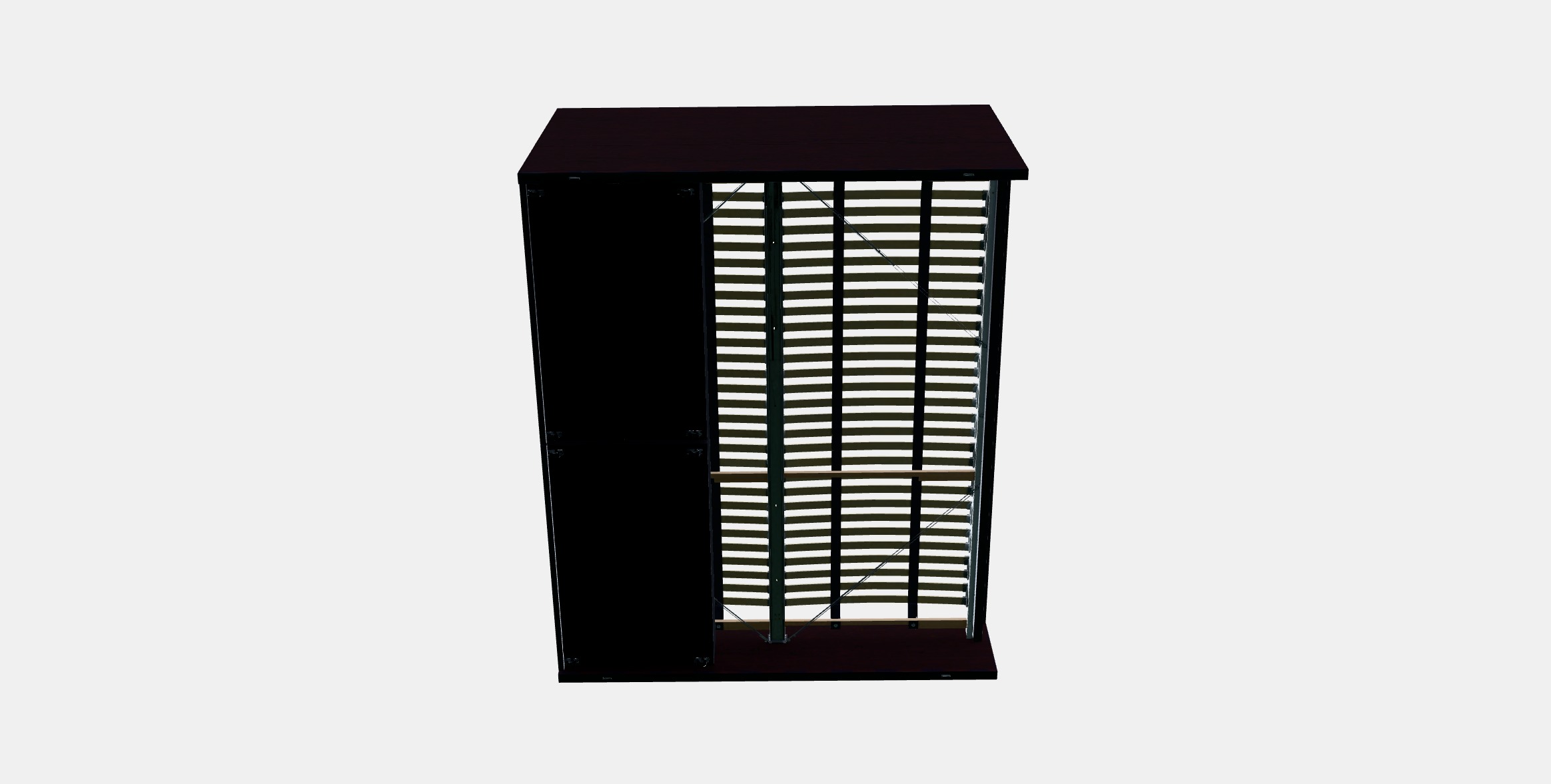 MALM Bed frame high w 2 storage boxes 13 Low-poly 3D model_5