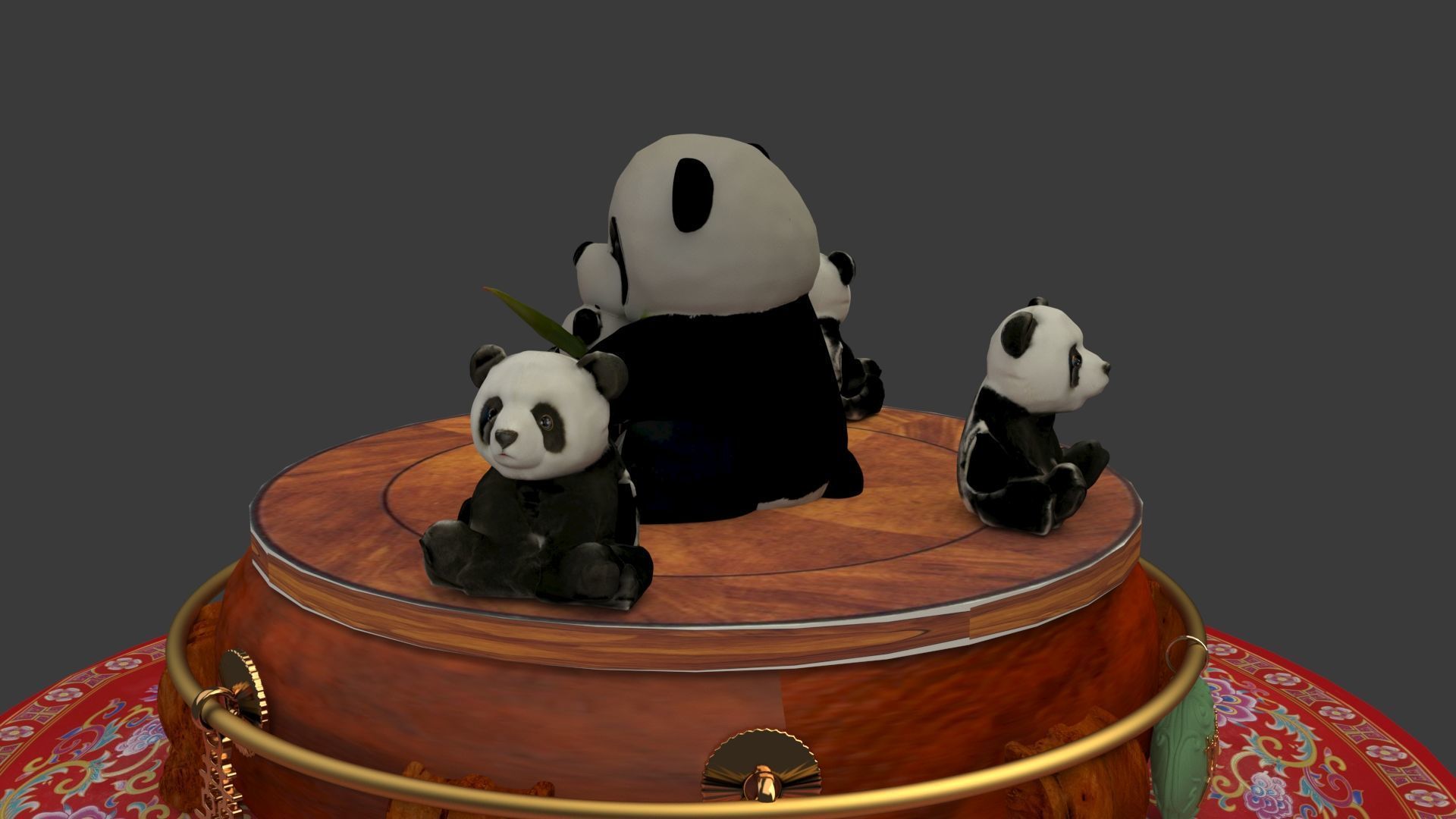 Chinese panda doll 3D model_3