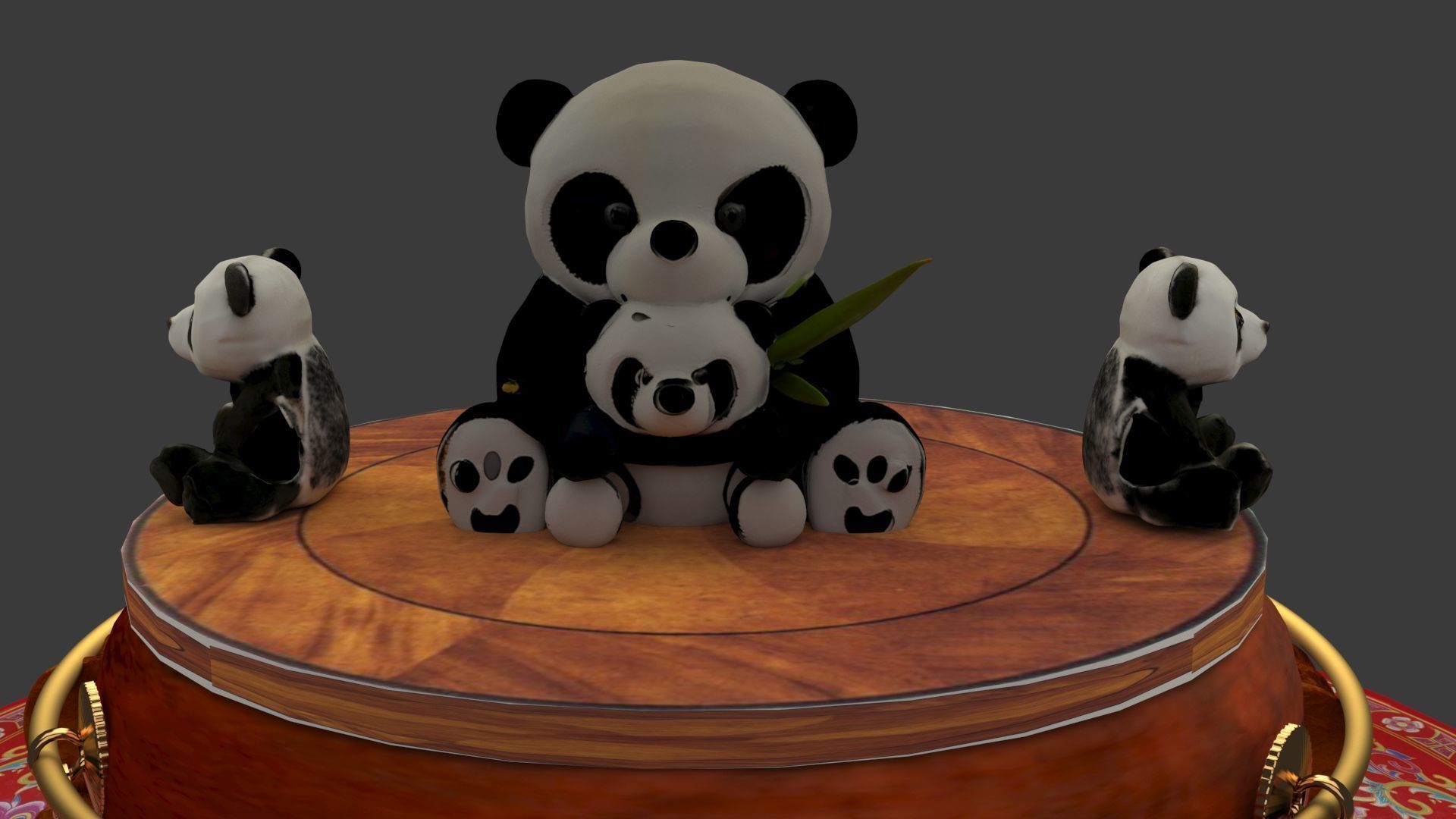 Chinese panda doll 3D model_5