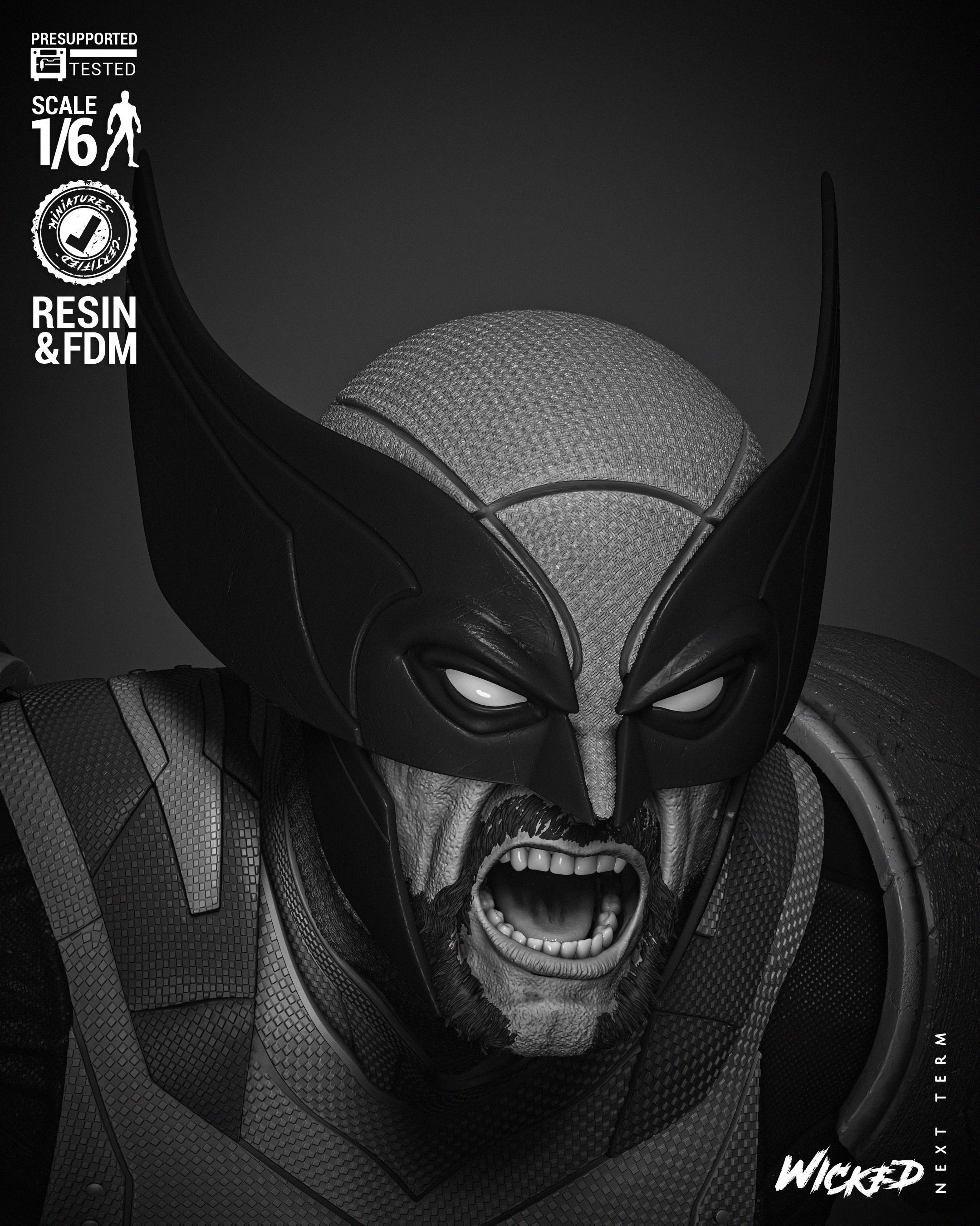 Wicked Marvel Wolverine Sculpture  3D print model_22
