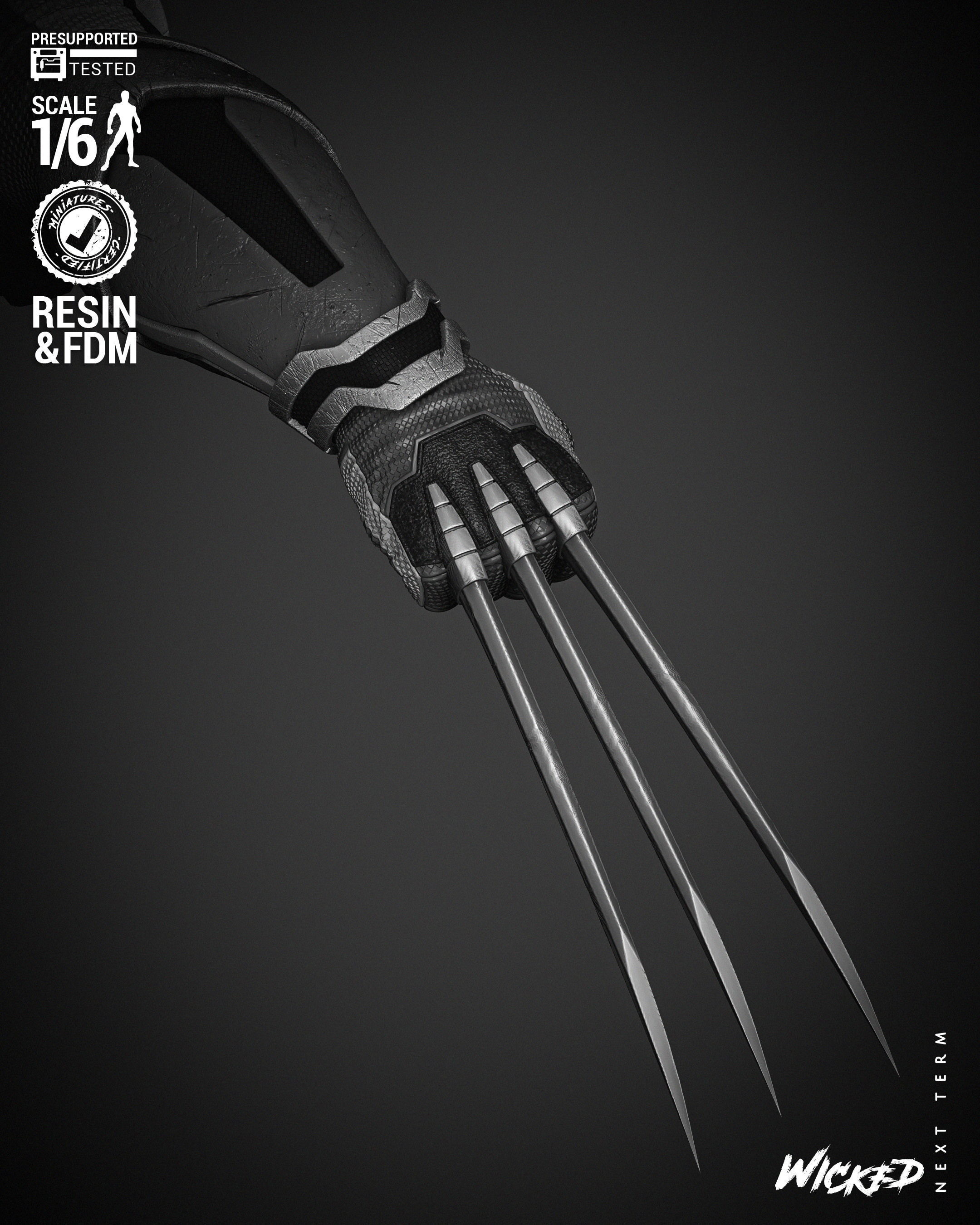 Wicked Marvel Wolverine Sculpture  3D print model_30