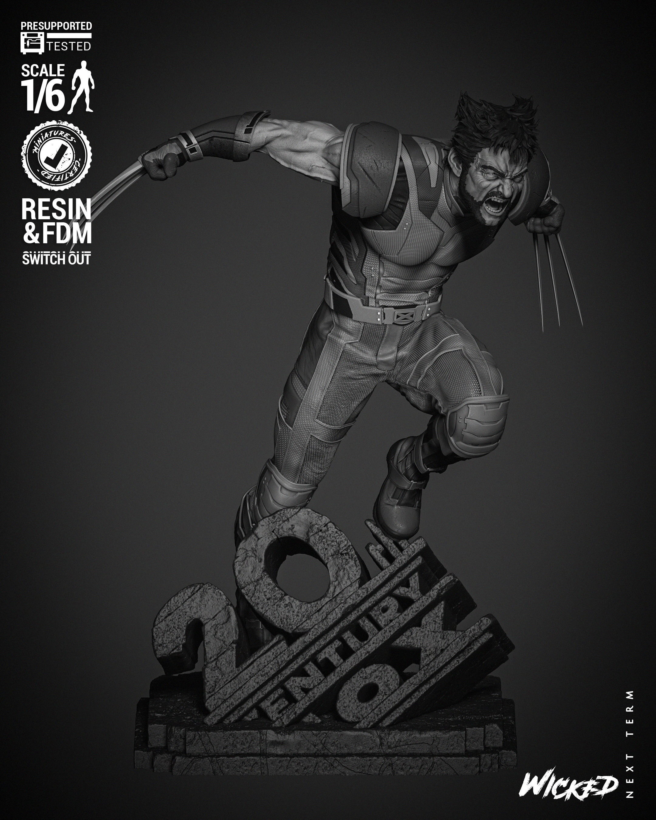 Wicked Marvel Wolverine Sculpture  3D print model_38
