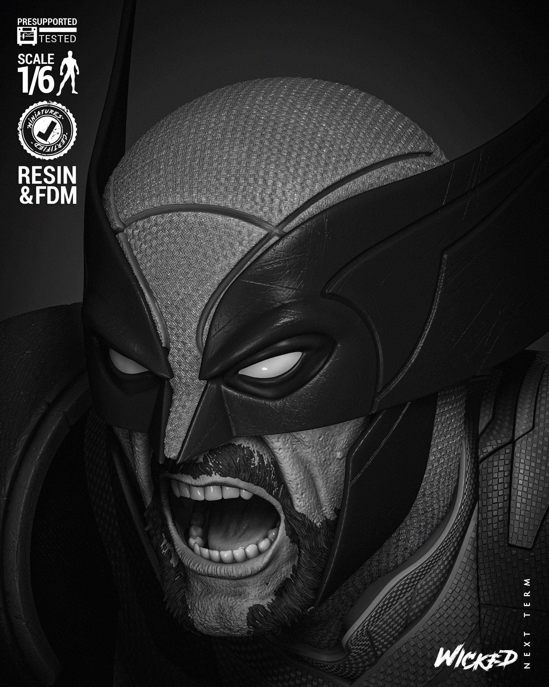 Wicked Marvel Wolverine Sculpture  3D print model_25