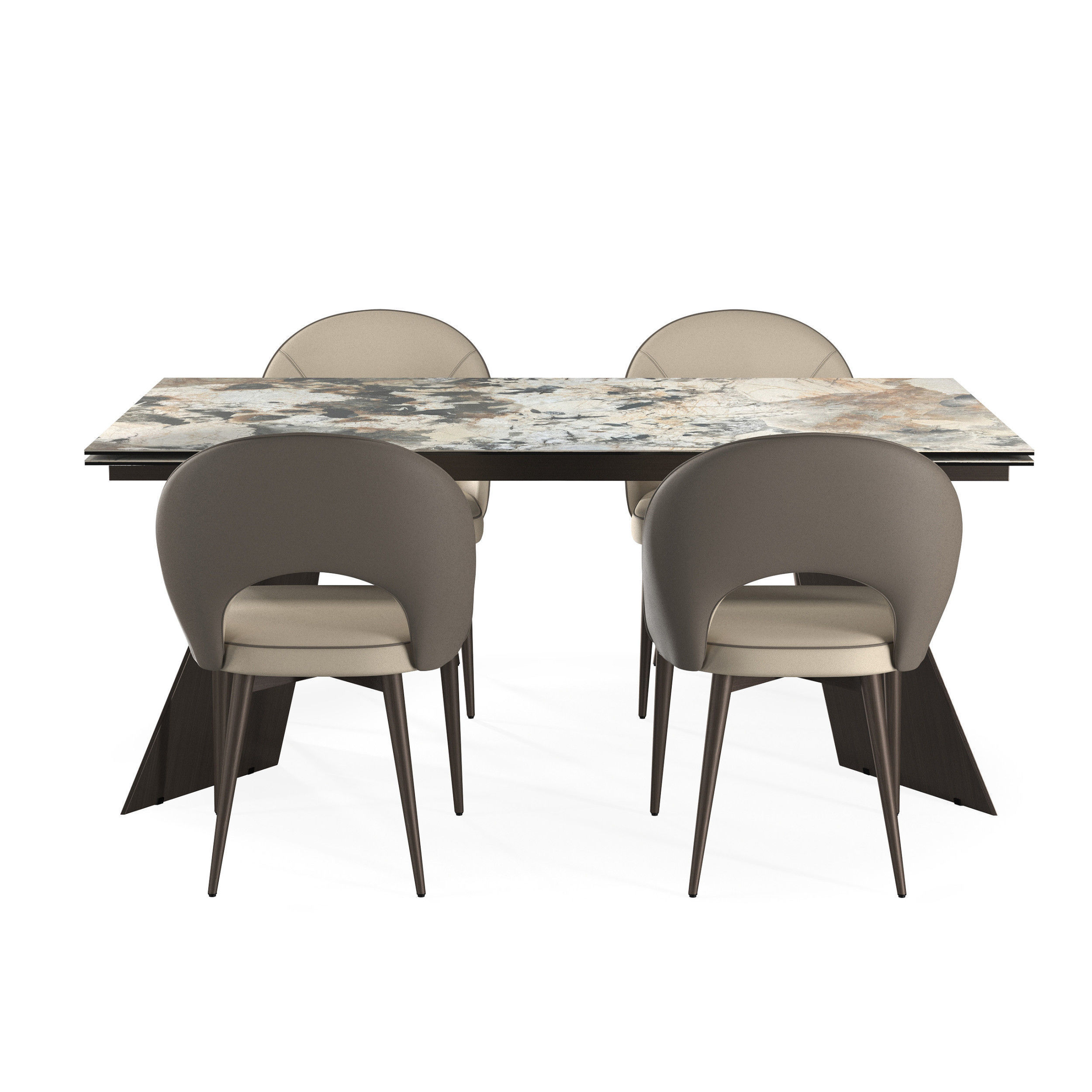 Modena Chairs with Dante Dining Table by Paramus megafurniture 3D model_2