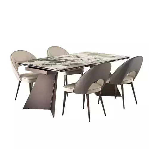 Modena Chairs with Dante Dining Table by Paramus megafurniture