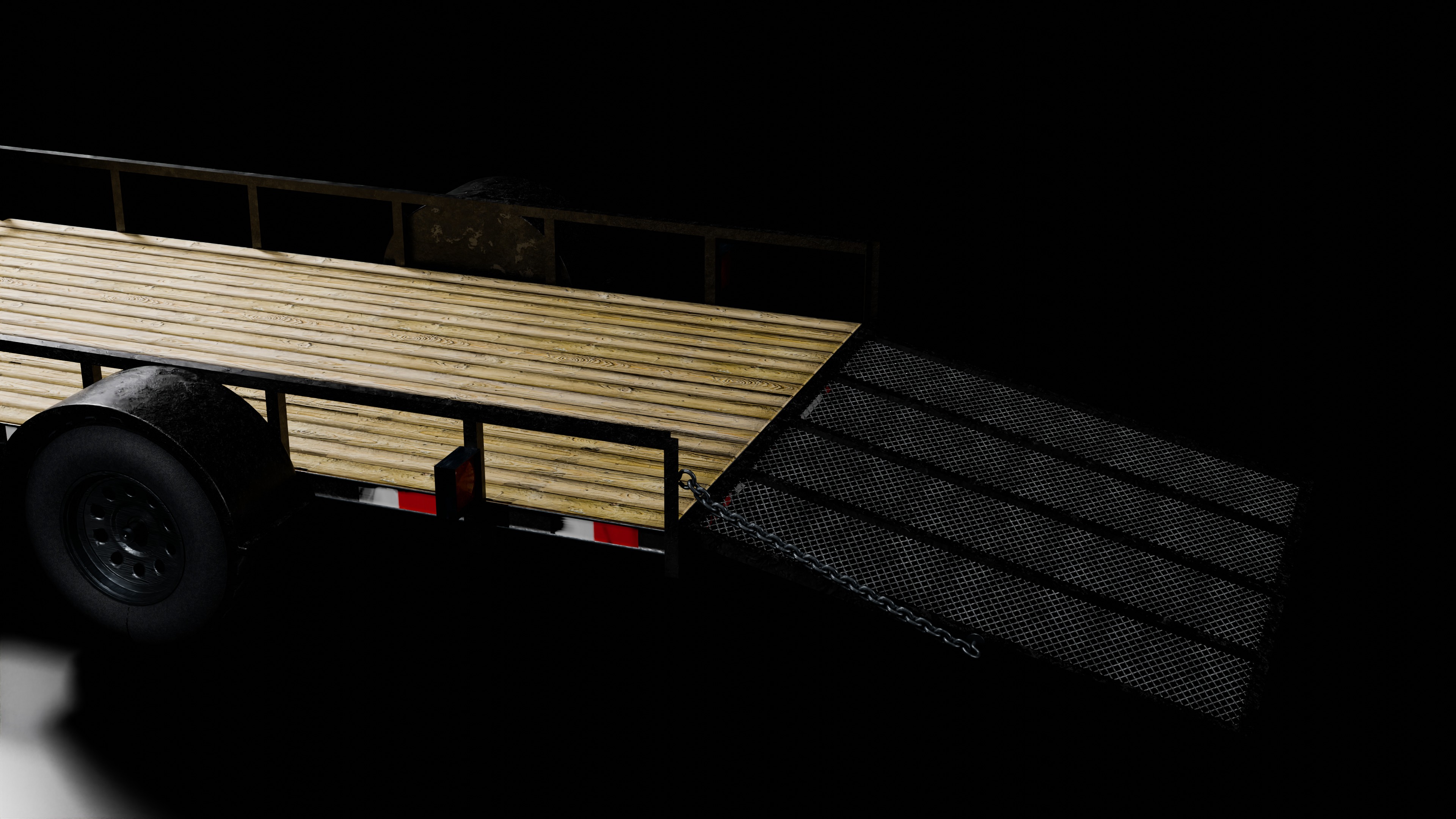 Single Axle Trailer 3D model_5