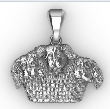 Basket of Puppies Pendant 3D print model_2