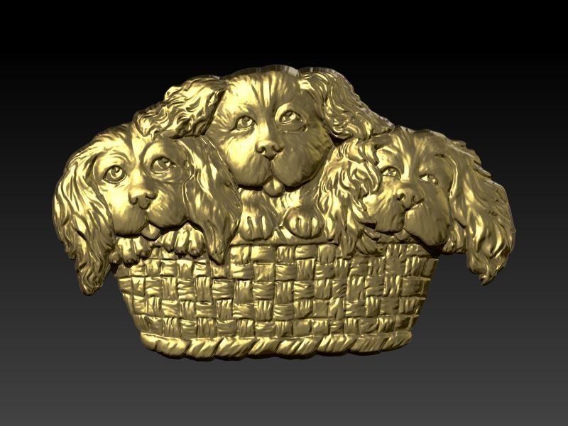 Basket of Puppies Pendant 3D print model_3