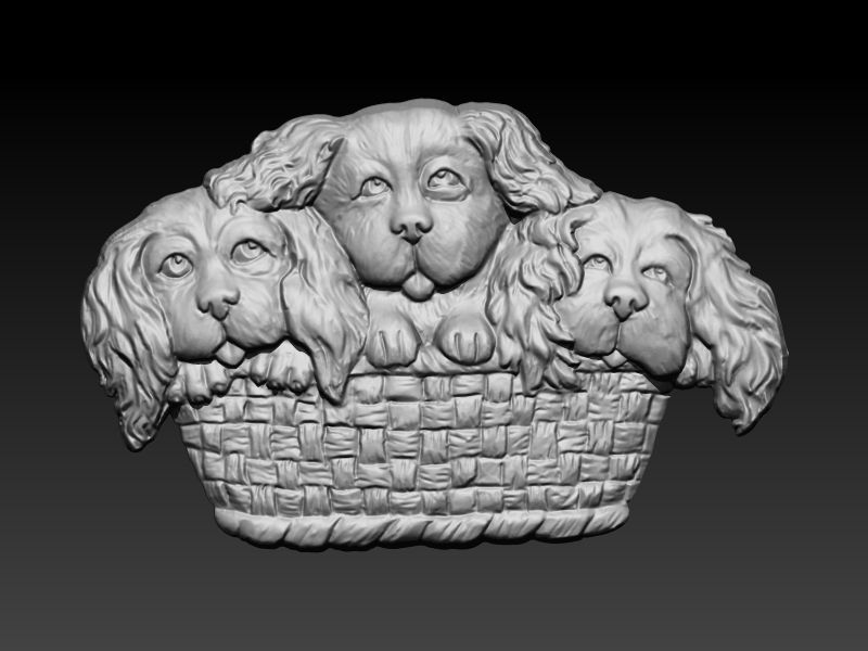Basket of Puppies Pendant 3D print model_8