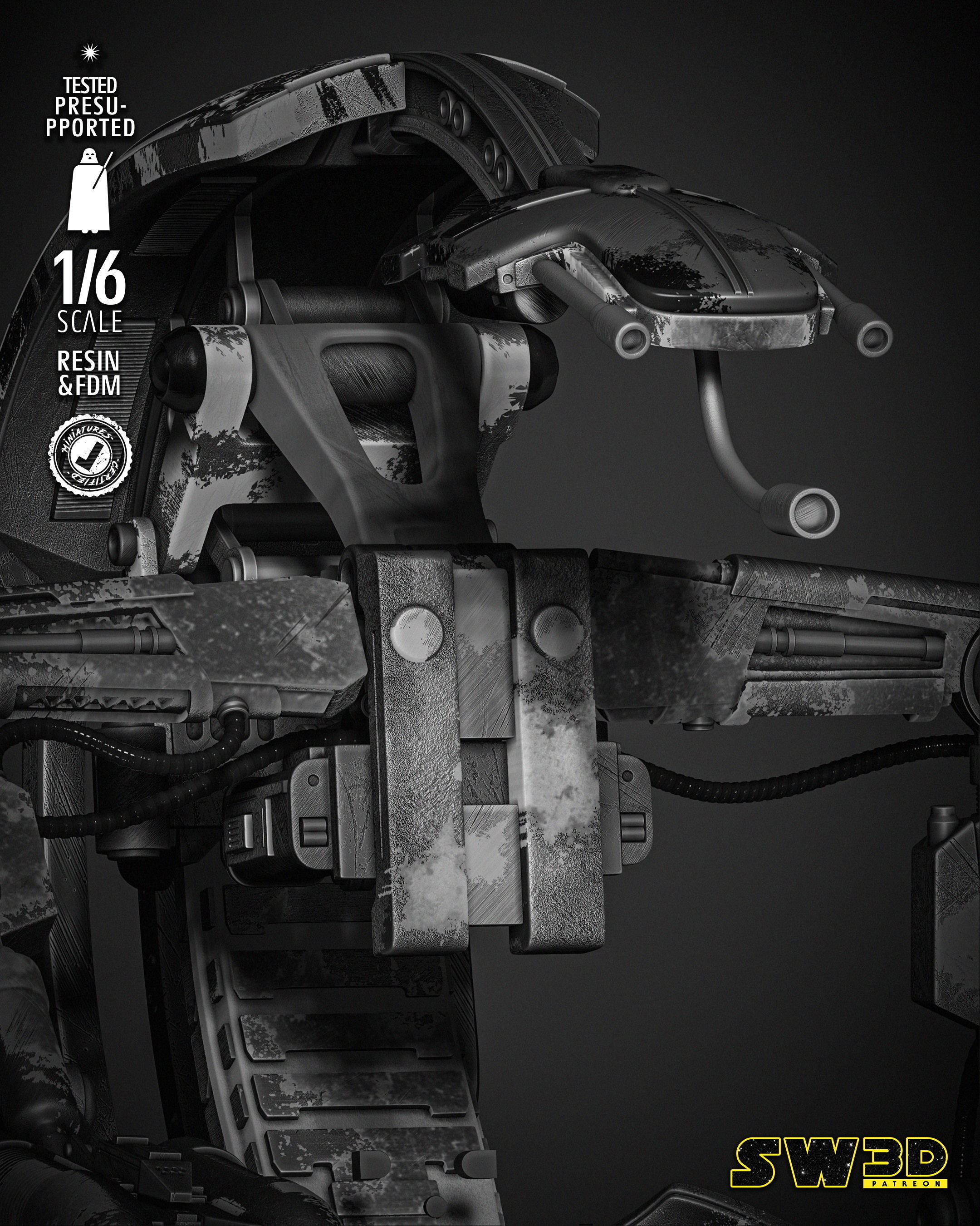 STAR WARS Droideka Sculpture 3D print model_26