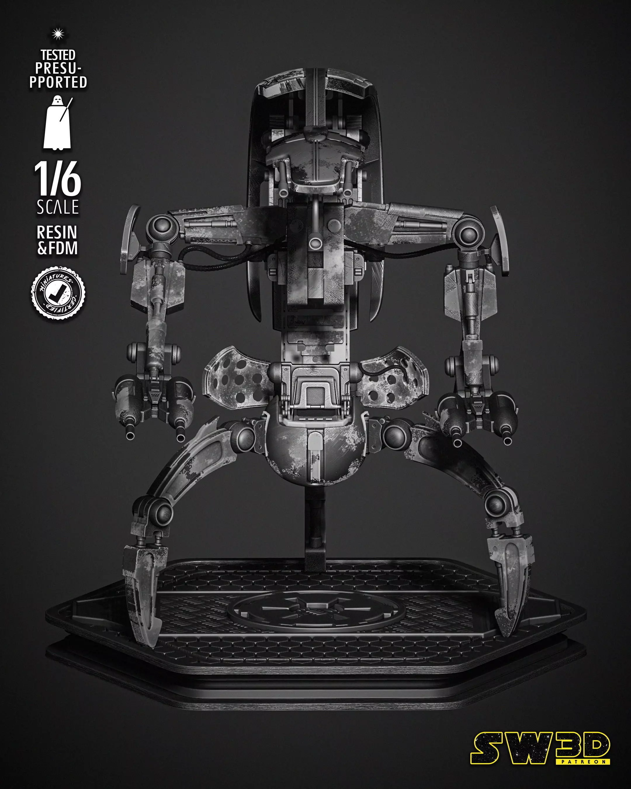 STAR WARS Droideka Sculpture 3D print model_0