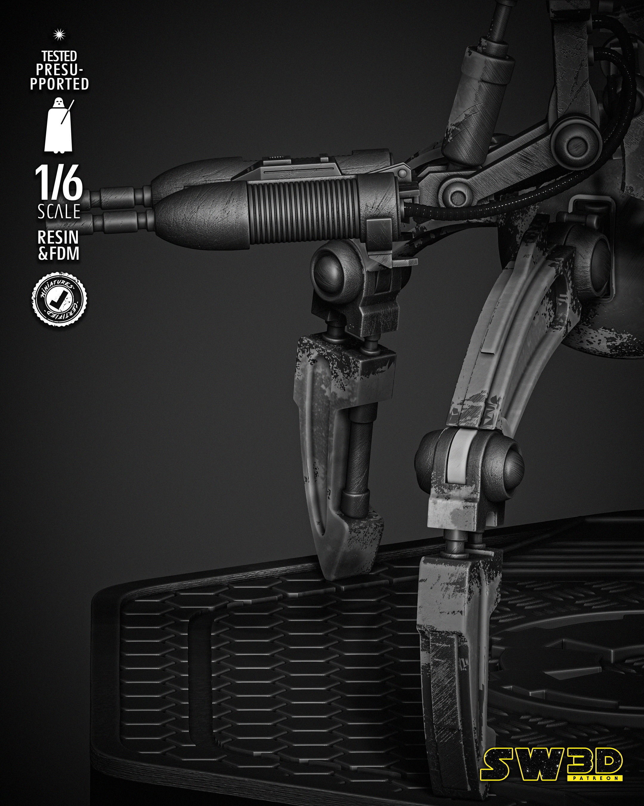 STAR WARS Droideka Sculpture 3D print model_36