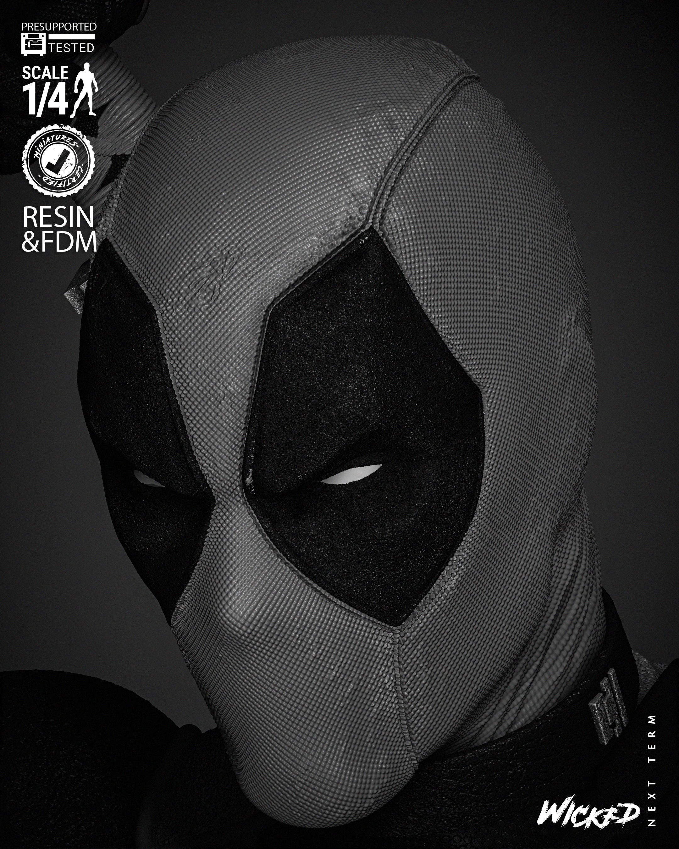 Wicked Marvel Deadpool Bust  3D print model_34