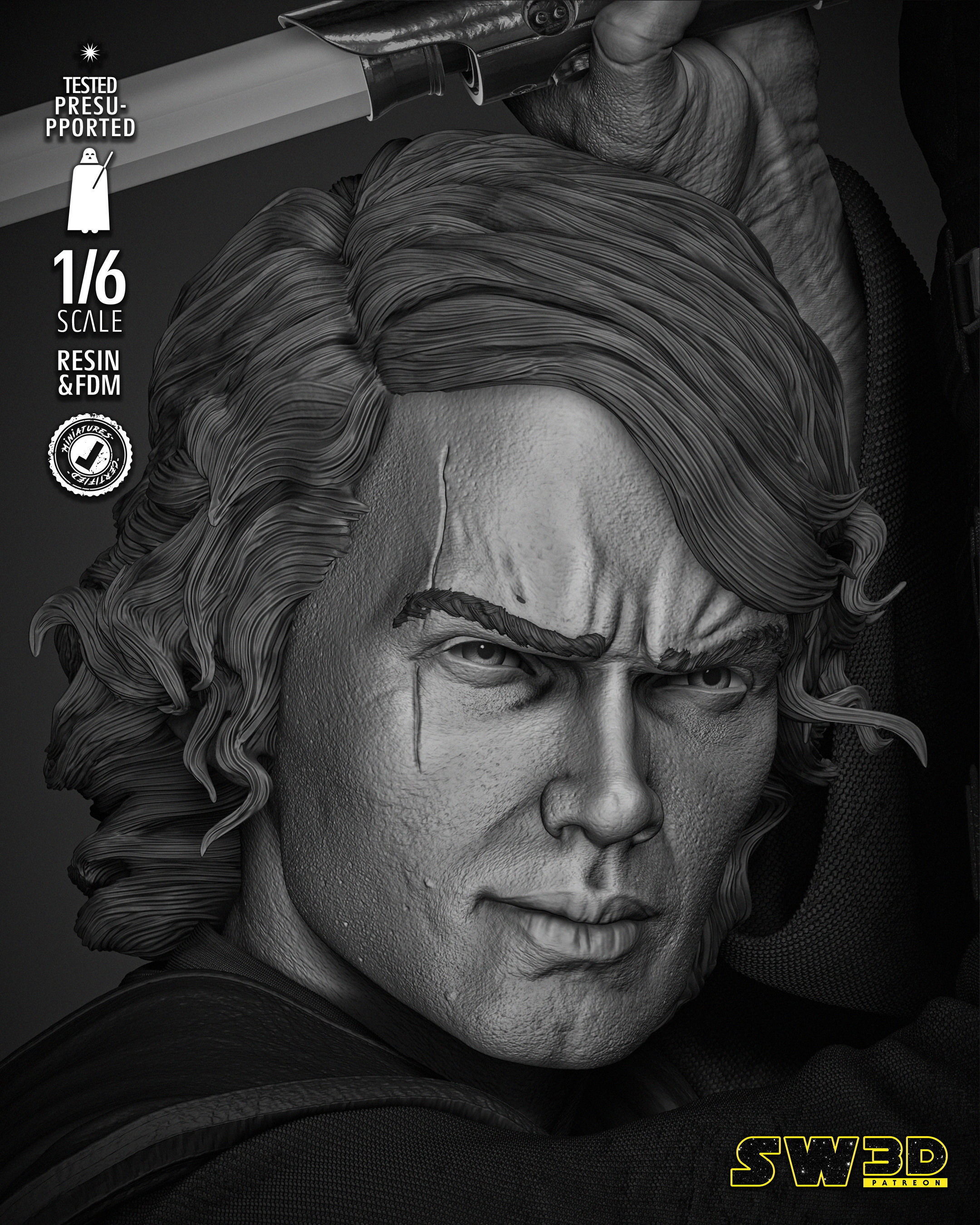 STAR WARS Anakin Sculpture  3D print model_24