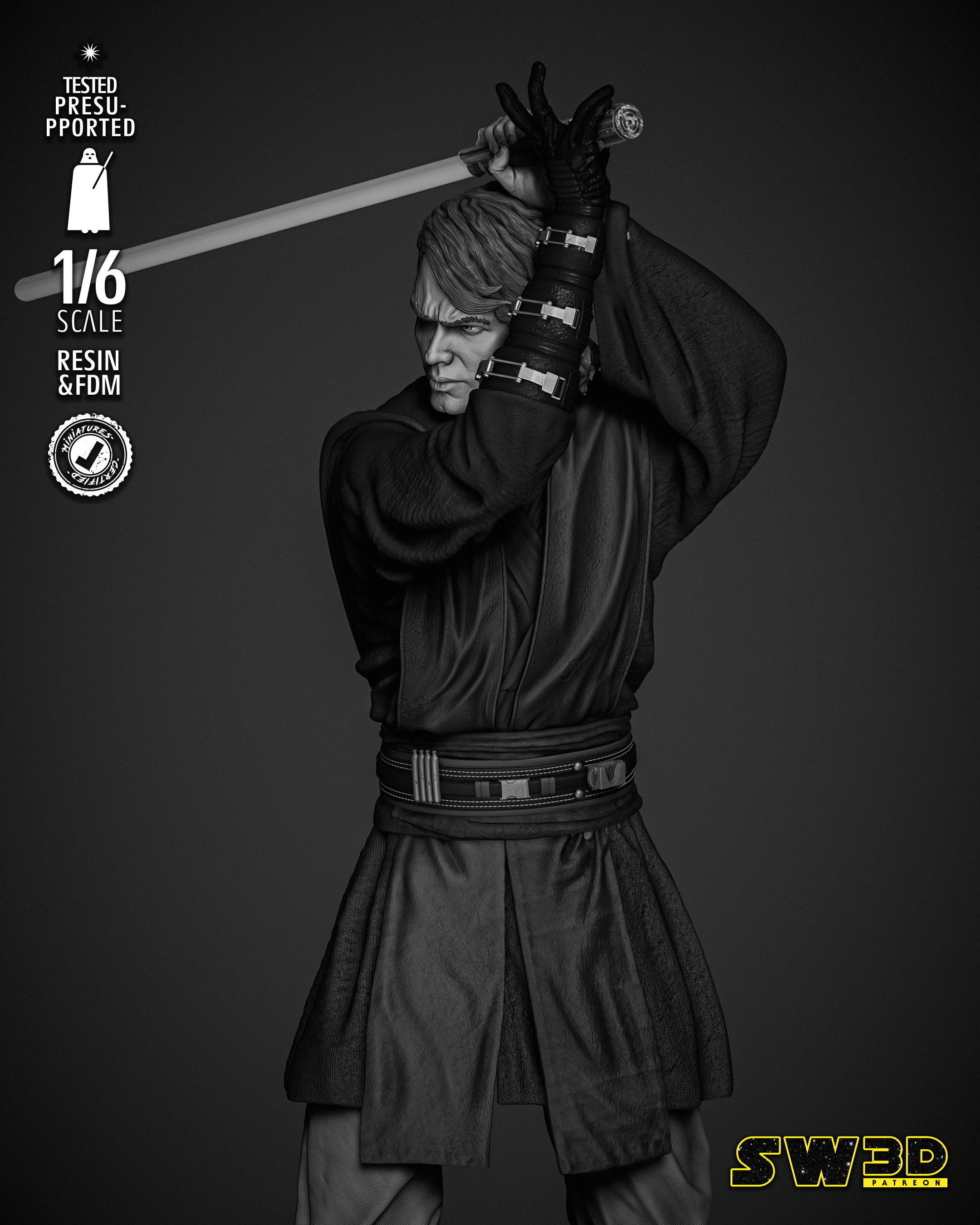 STAR WARS Anakin Sculpture  3D print model_13