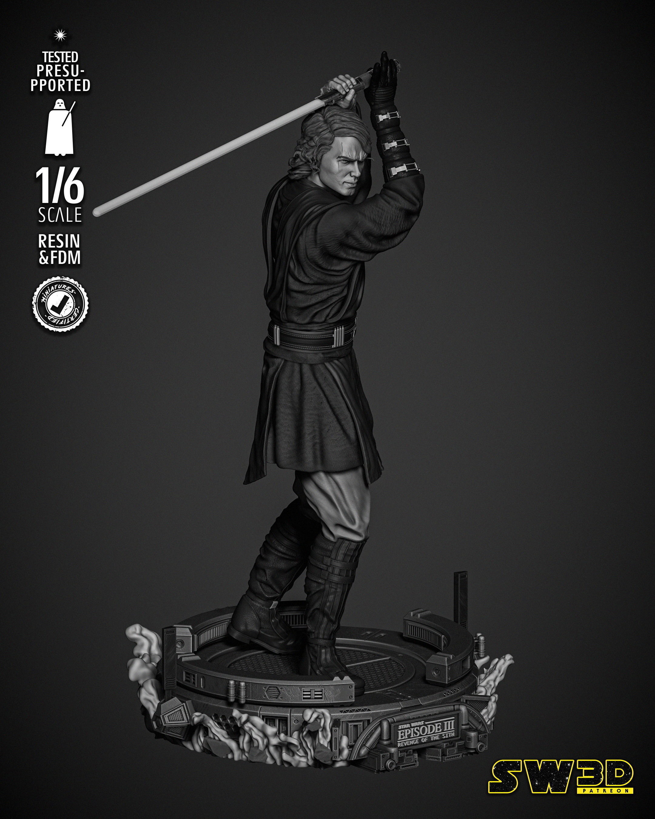 STAR WARS Anakin Sculpture  3D print model_10