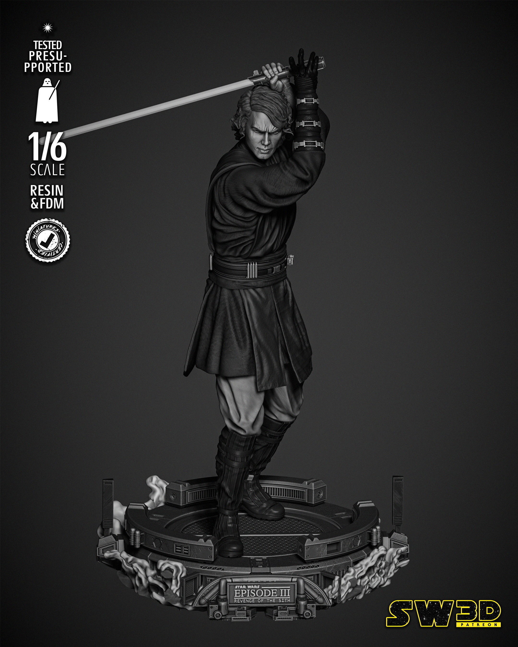STAR WARS Anakin Sculpture  3D print model_1