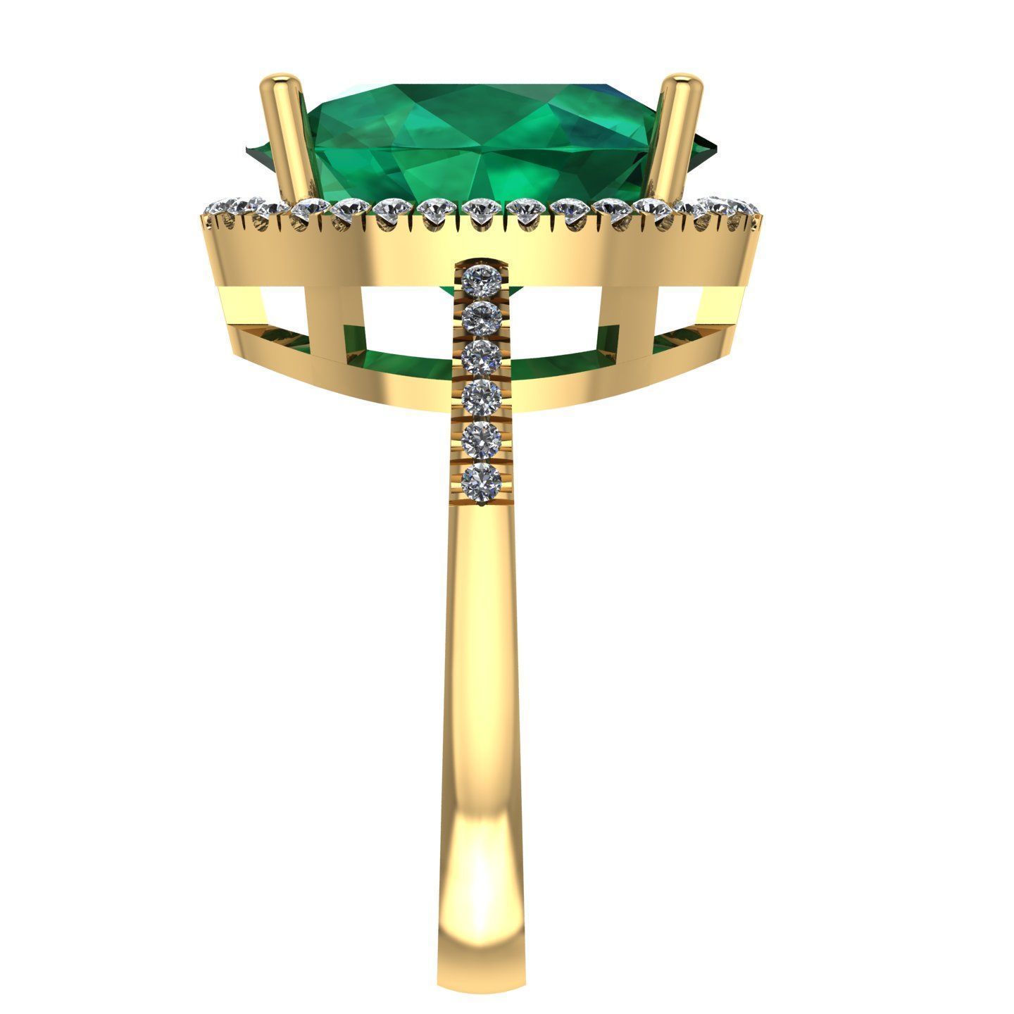 Oval Halo Ring 3D print model_3