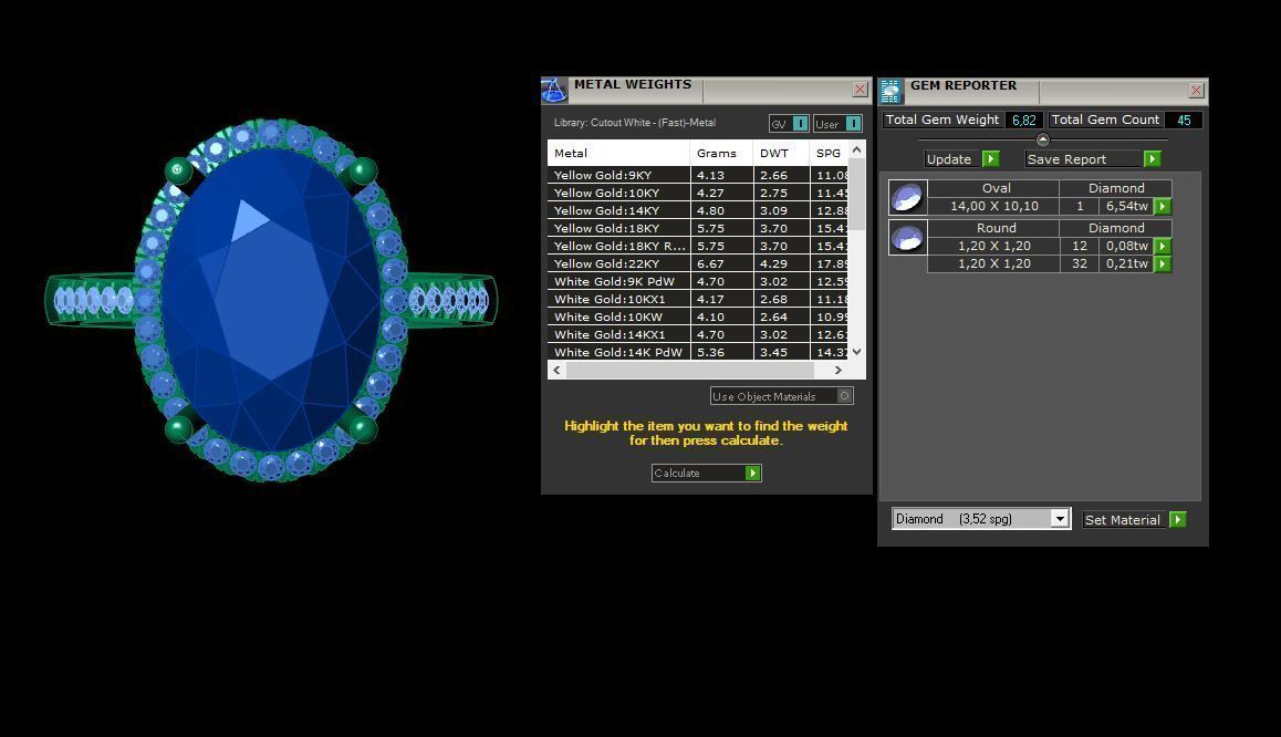 Oval Halo Ring 3D print model_5