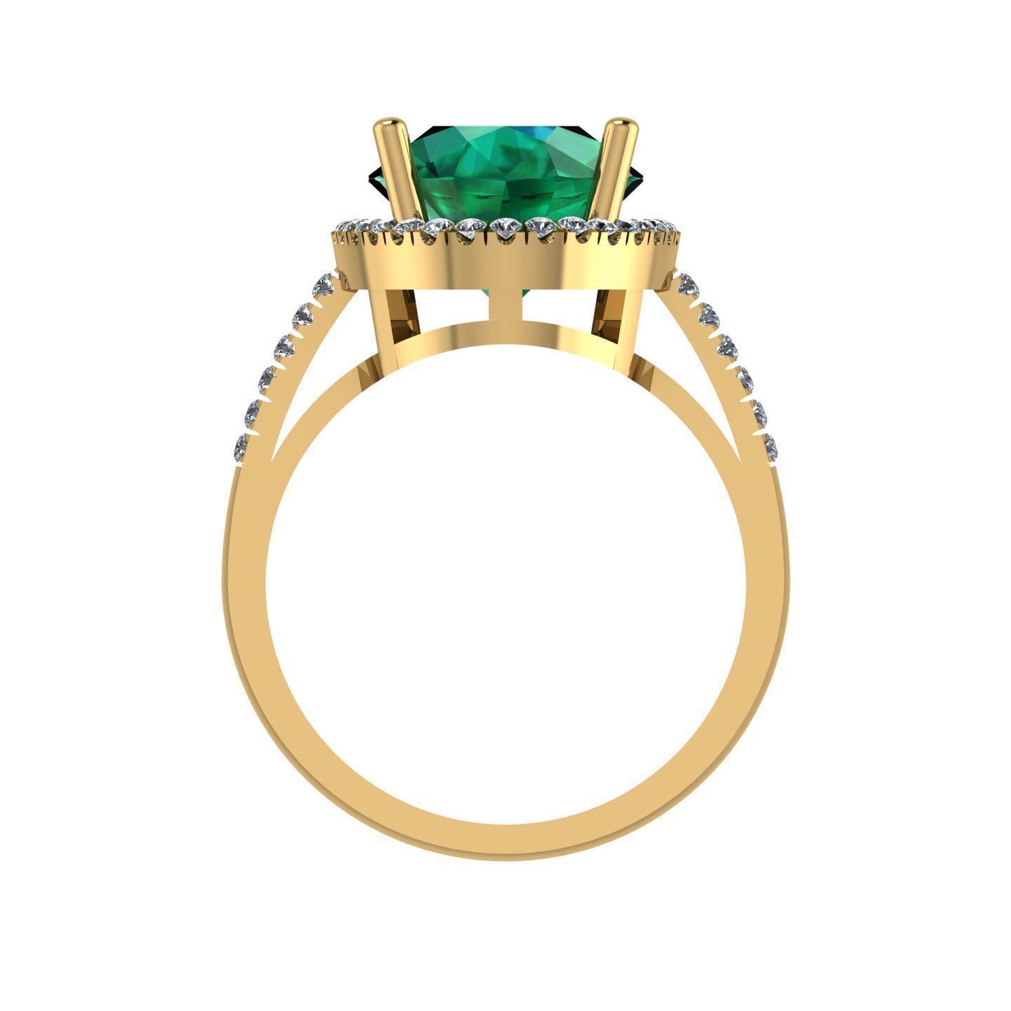 Oval Halo Ring 3D print model_2