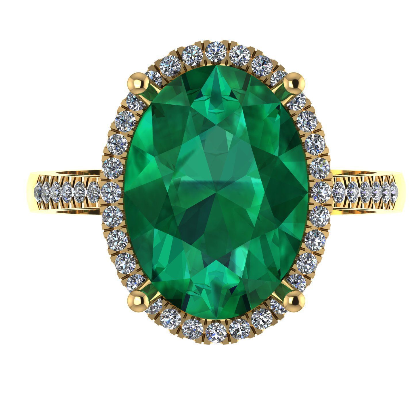 Oval Halo Ring 3D print model_1