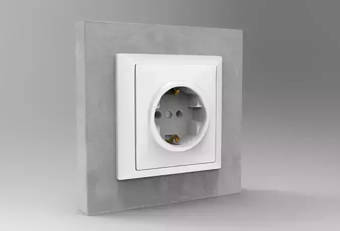 Wall Socket Low-poly 3D model