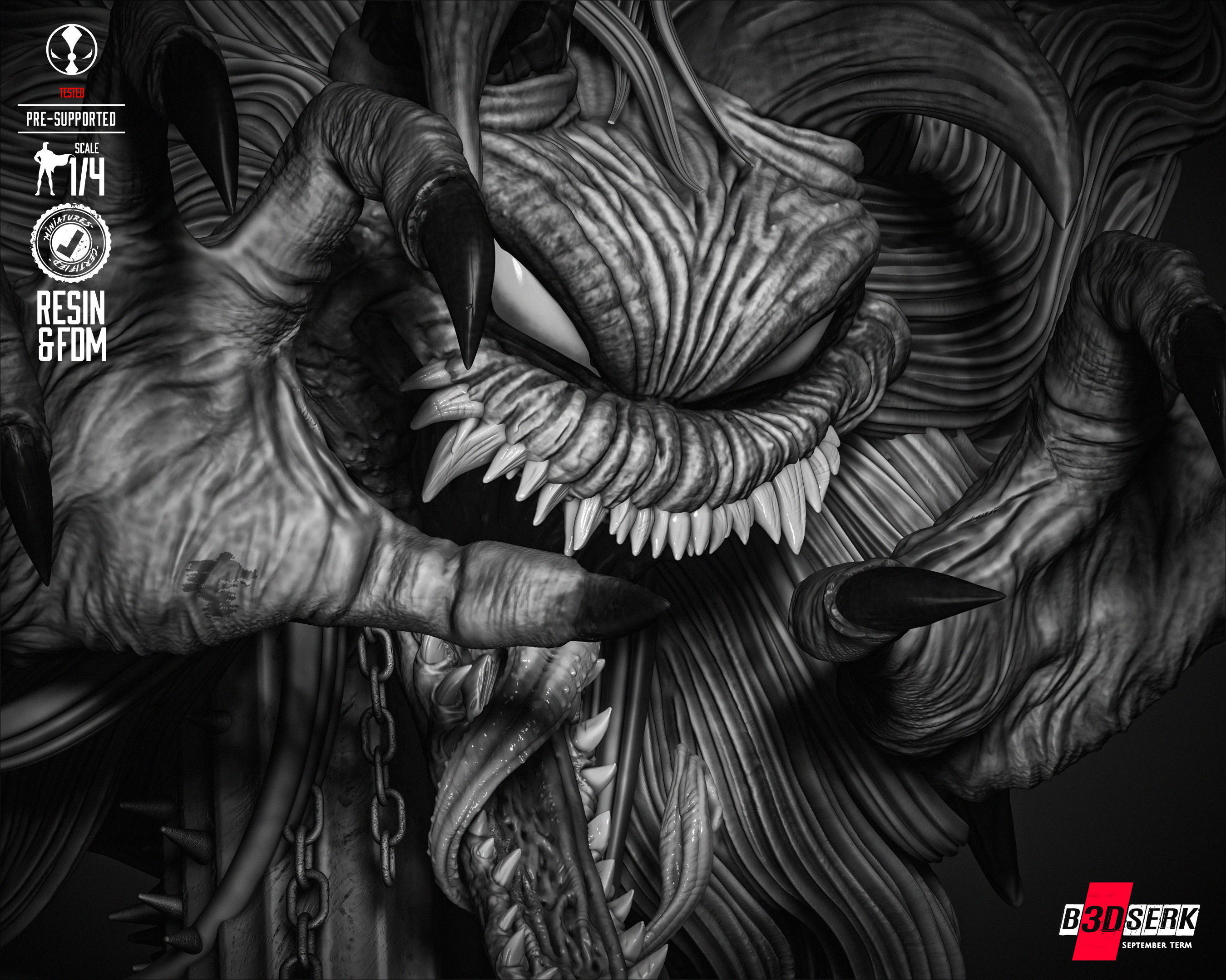 B3DSERK Malebolgia Bust Portrait 3D print model_25