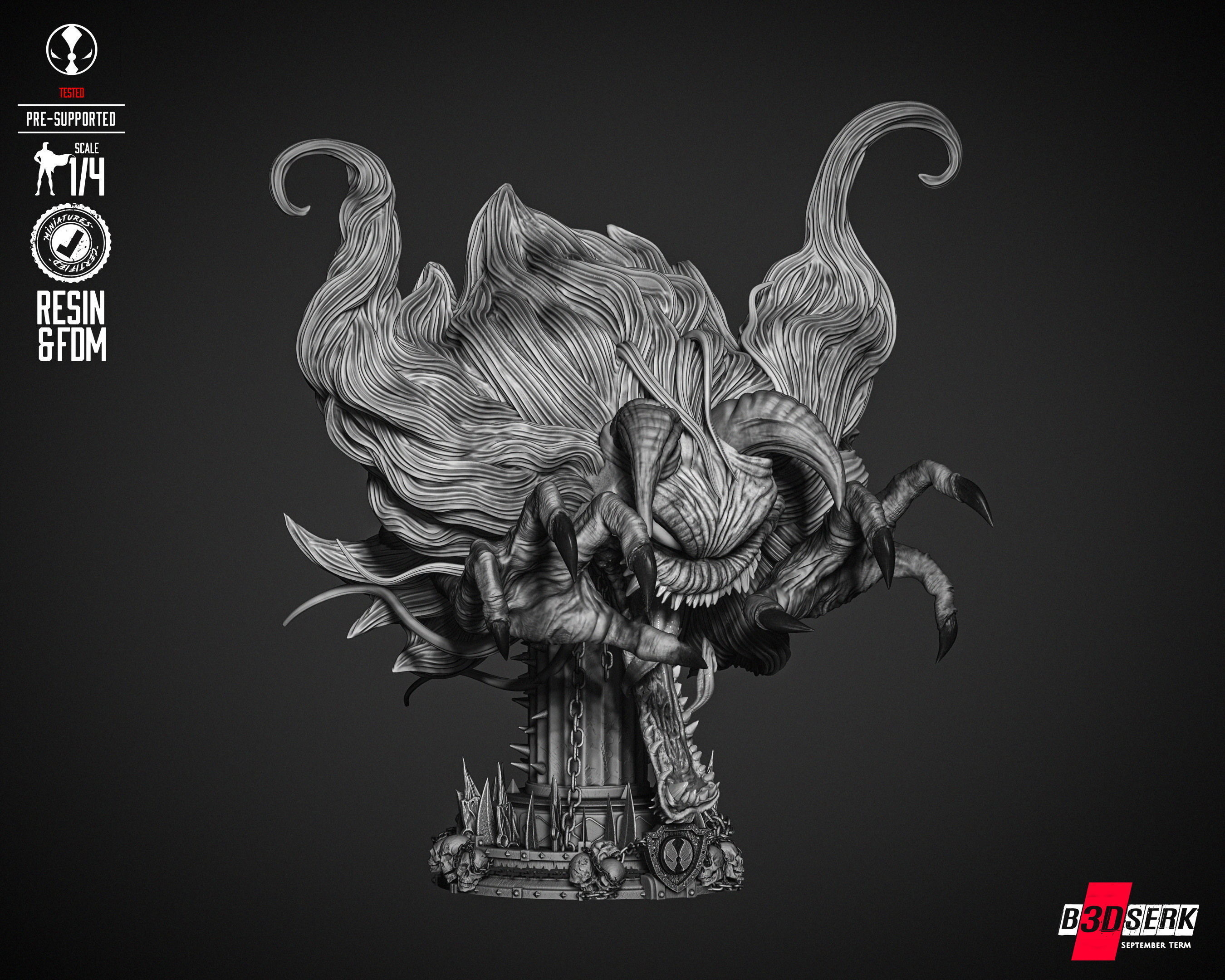 B3DSERK Malebolgia Bust Portrait 3D print model_7