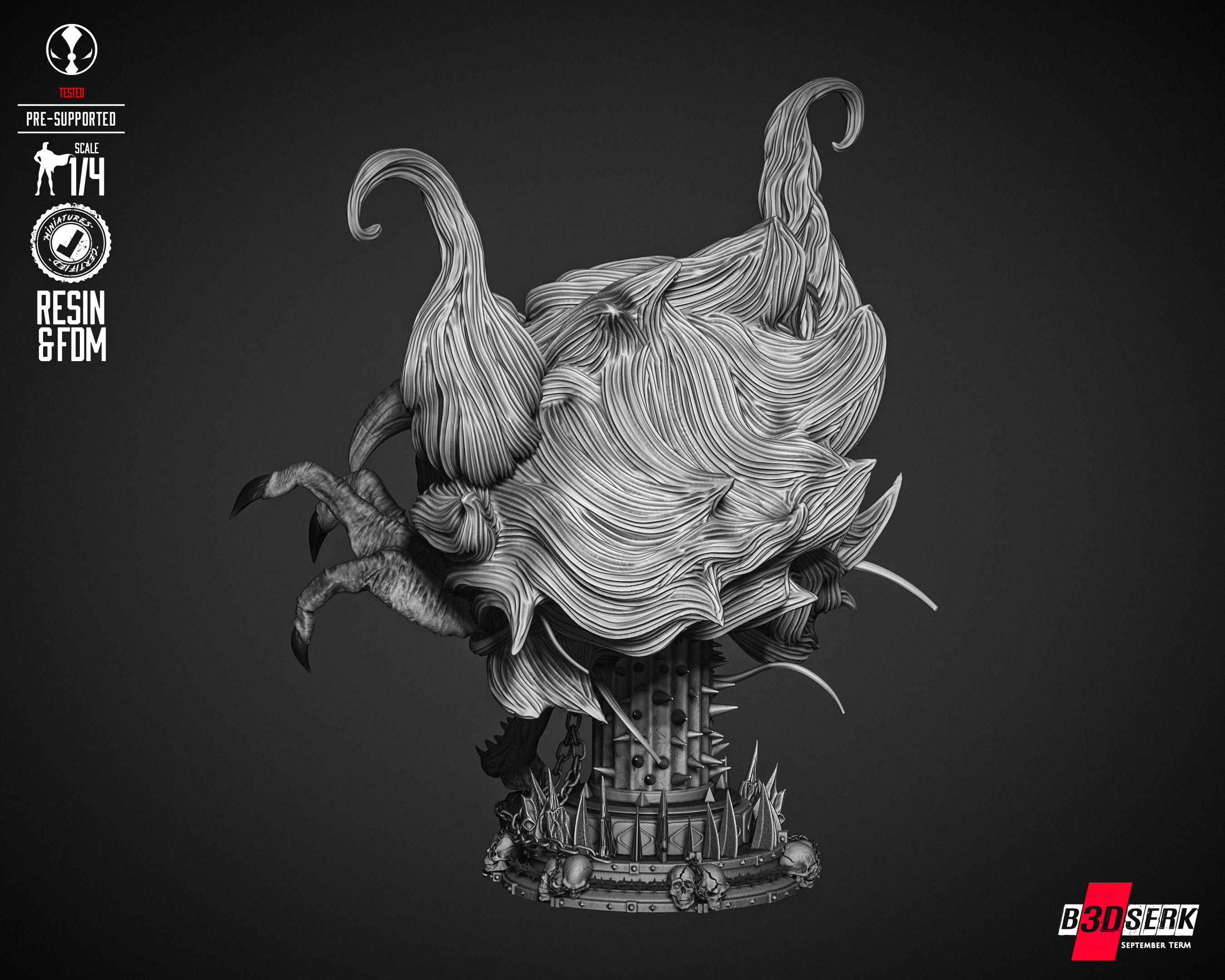 B3DSERK Malebolgia Bust Portrait 3D print model_35