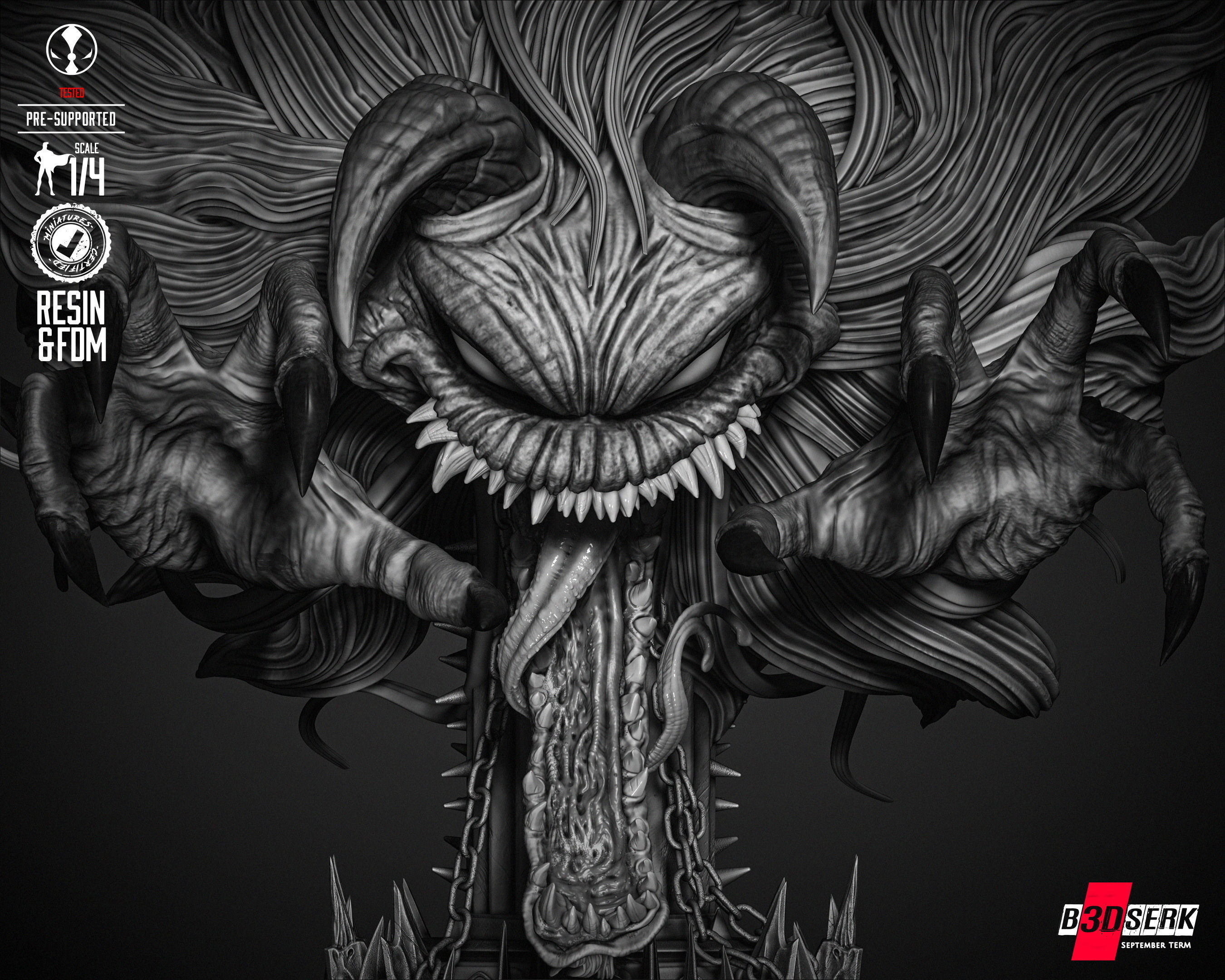 B3DSERK Malebolgia Bust Portrait 3D print model_22