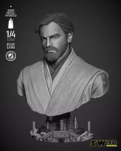 STAR WARS Obi Wan Portrait Bust 3D print model