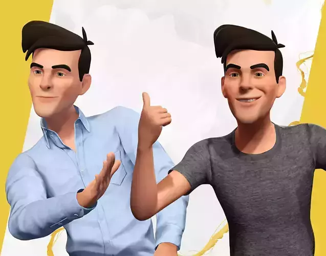 Casual character guy multi dress 2 suit cloth 3D Model Collection