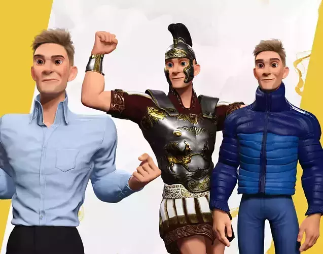 Stylized Man with multi dress 3D Model Collection Stylized Man with multi dress 3D Model Collection