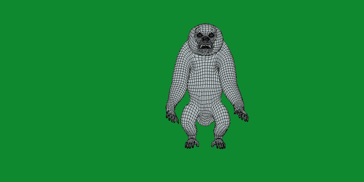 Gibbons Apes Low-poly 3D model_36