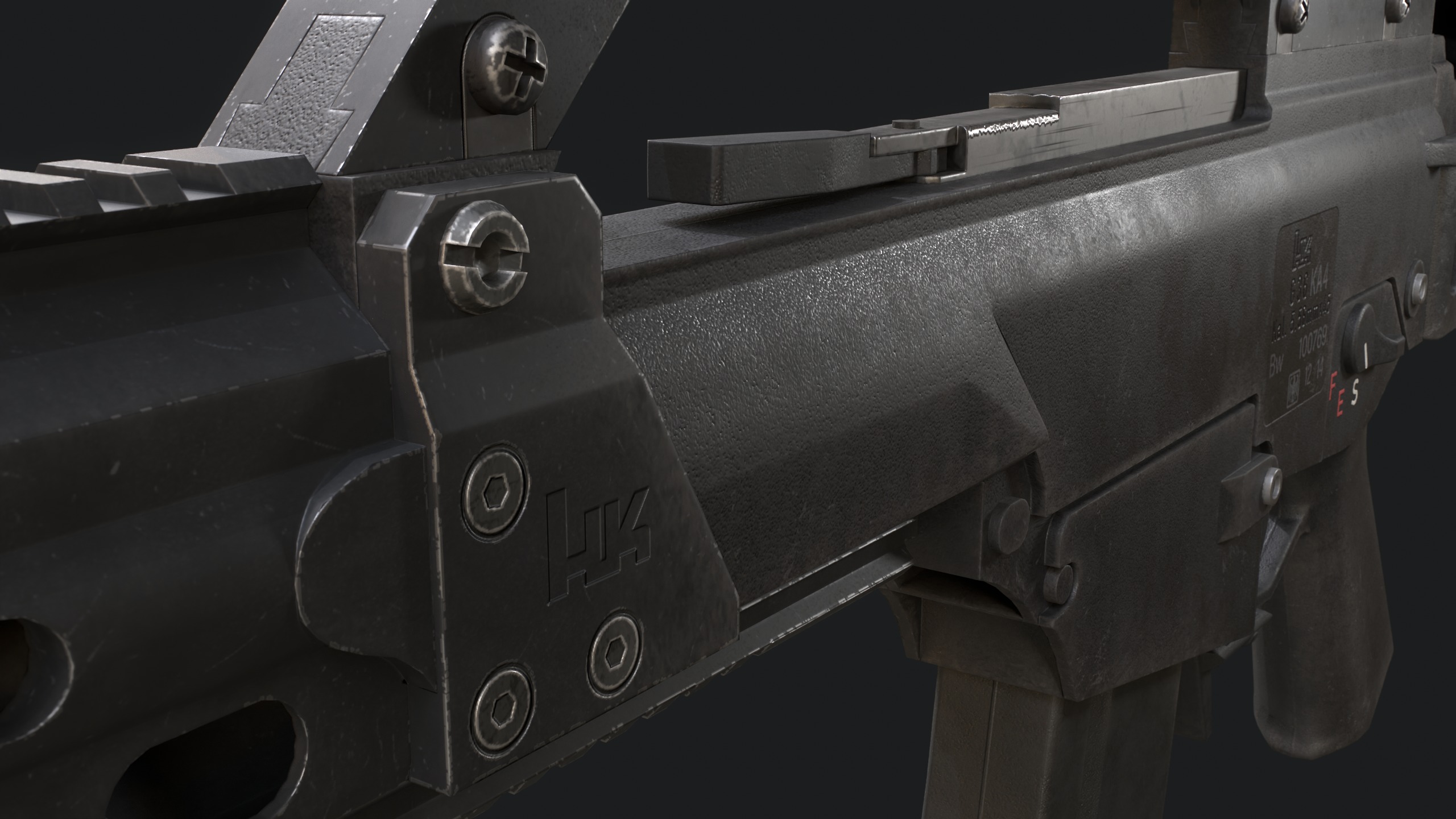 G36KA4 Assault Rifle - Game Ready  Low-poly 3D model_5