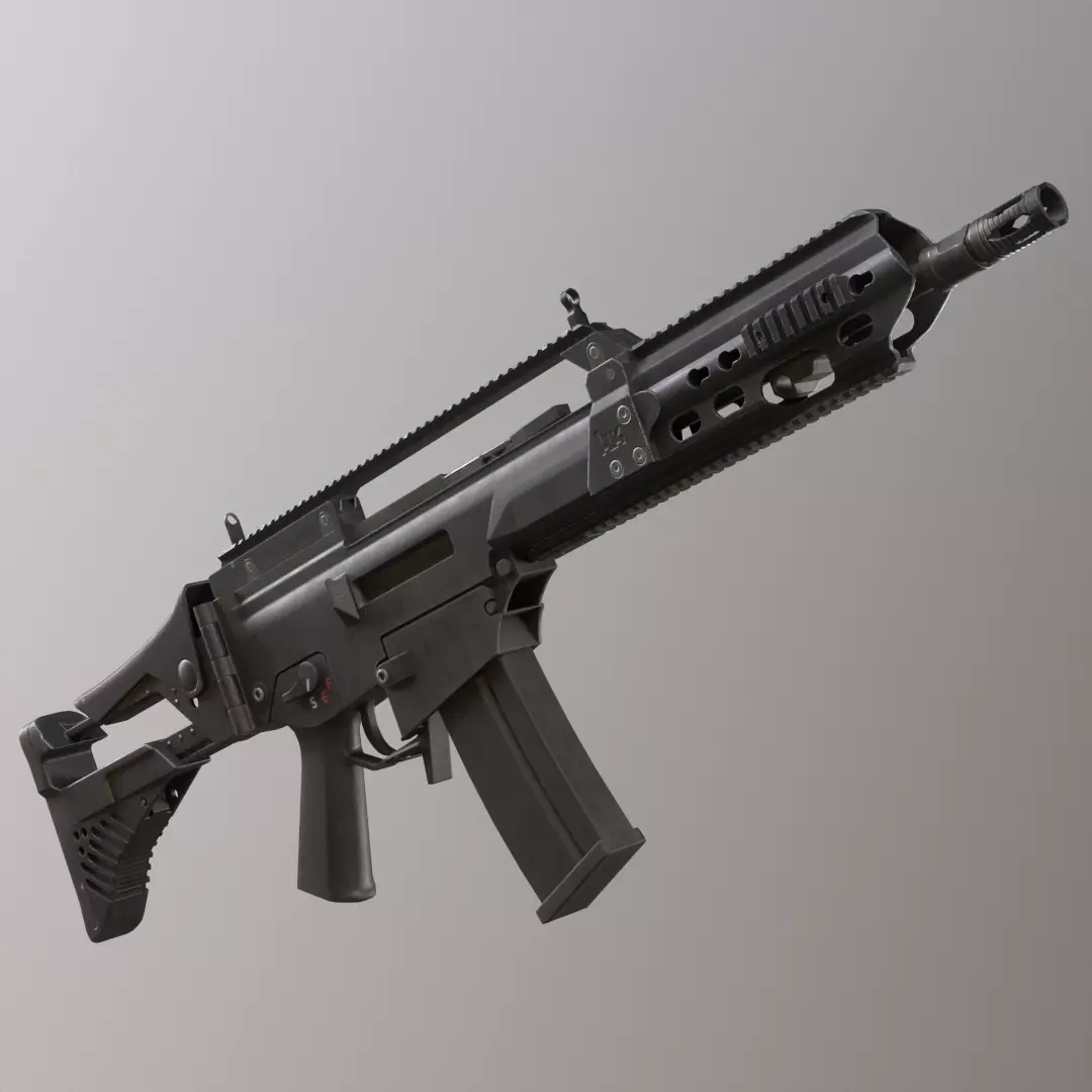G36KA4 Assault Rifle - Game Ready  Low-poly 3D model_0