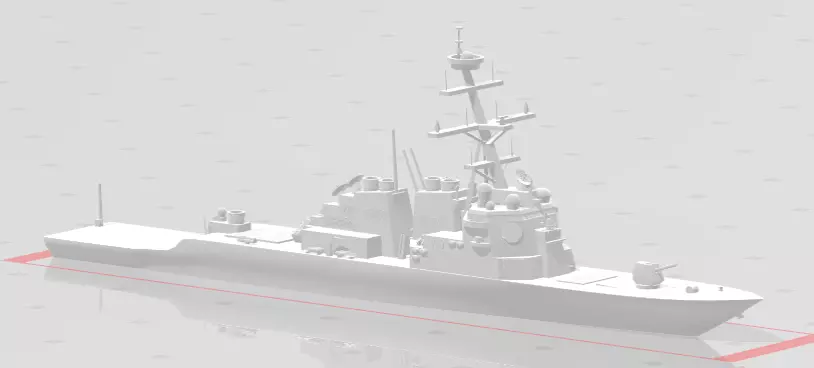 US Navy DDG Flight 1 Flat bottom 3D print model_0