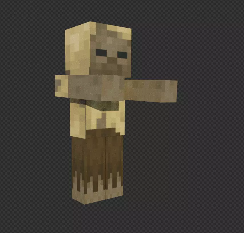 free Minecraft husk Free low-poly 3D model_0