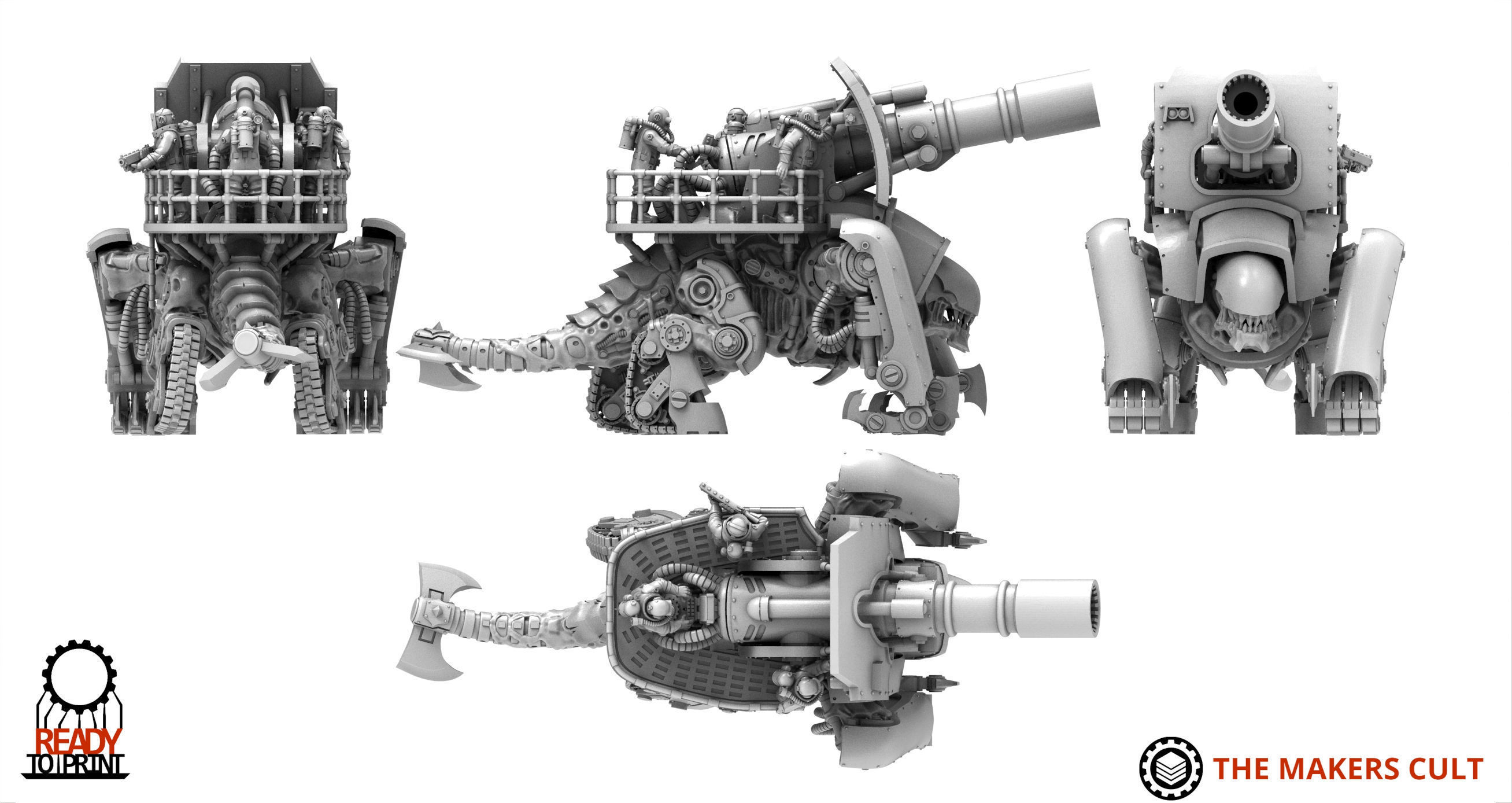 Iron Hive Ironblood - Xormentor Artillery Drudger 3D print model_4