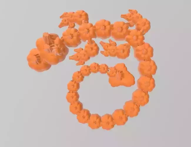 Cute Flexi Articulated Pumpkin dragon for fall