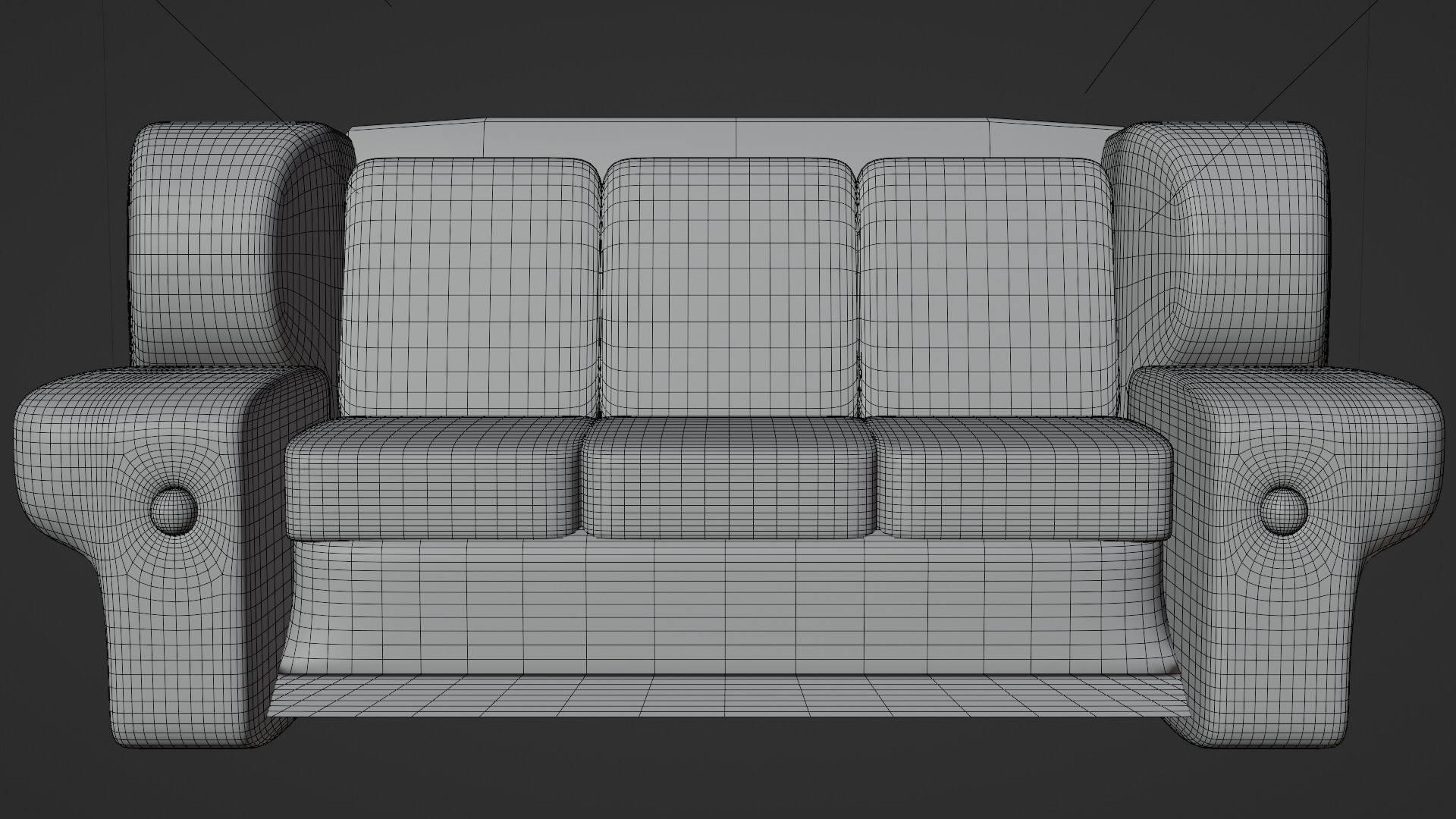Low Poly Sofa Low-poly 3D model_8