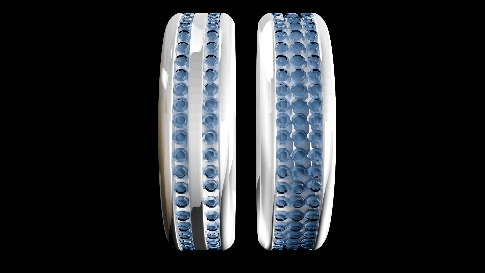 Jewelry Pack Cuban Chains Bracelets Rings Low-poly 3D model_7