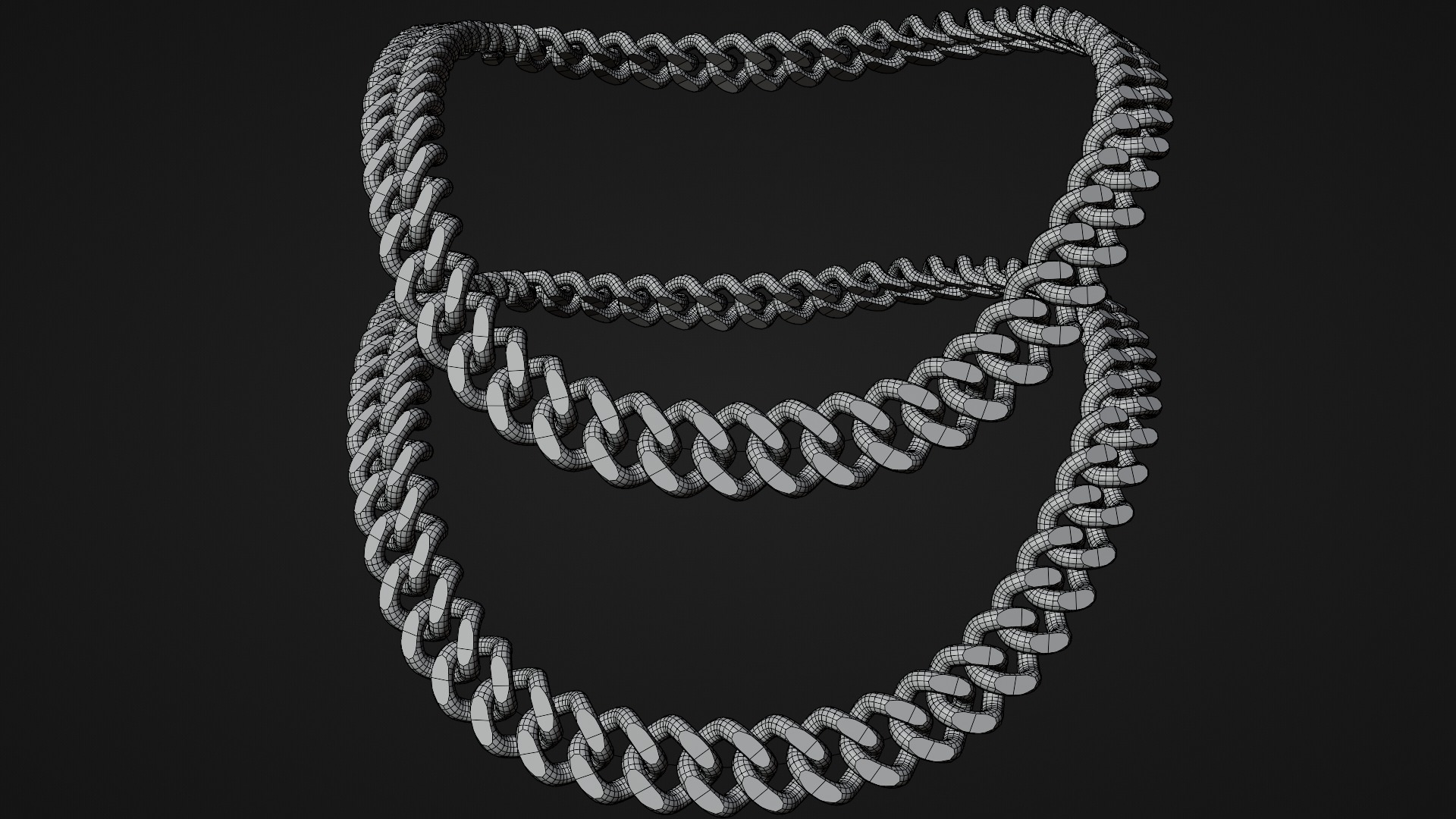 Jewelry Pack Cuban Chains Bracelets Rings Low-poly 3D model_10