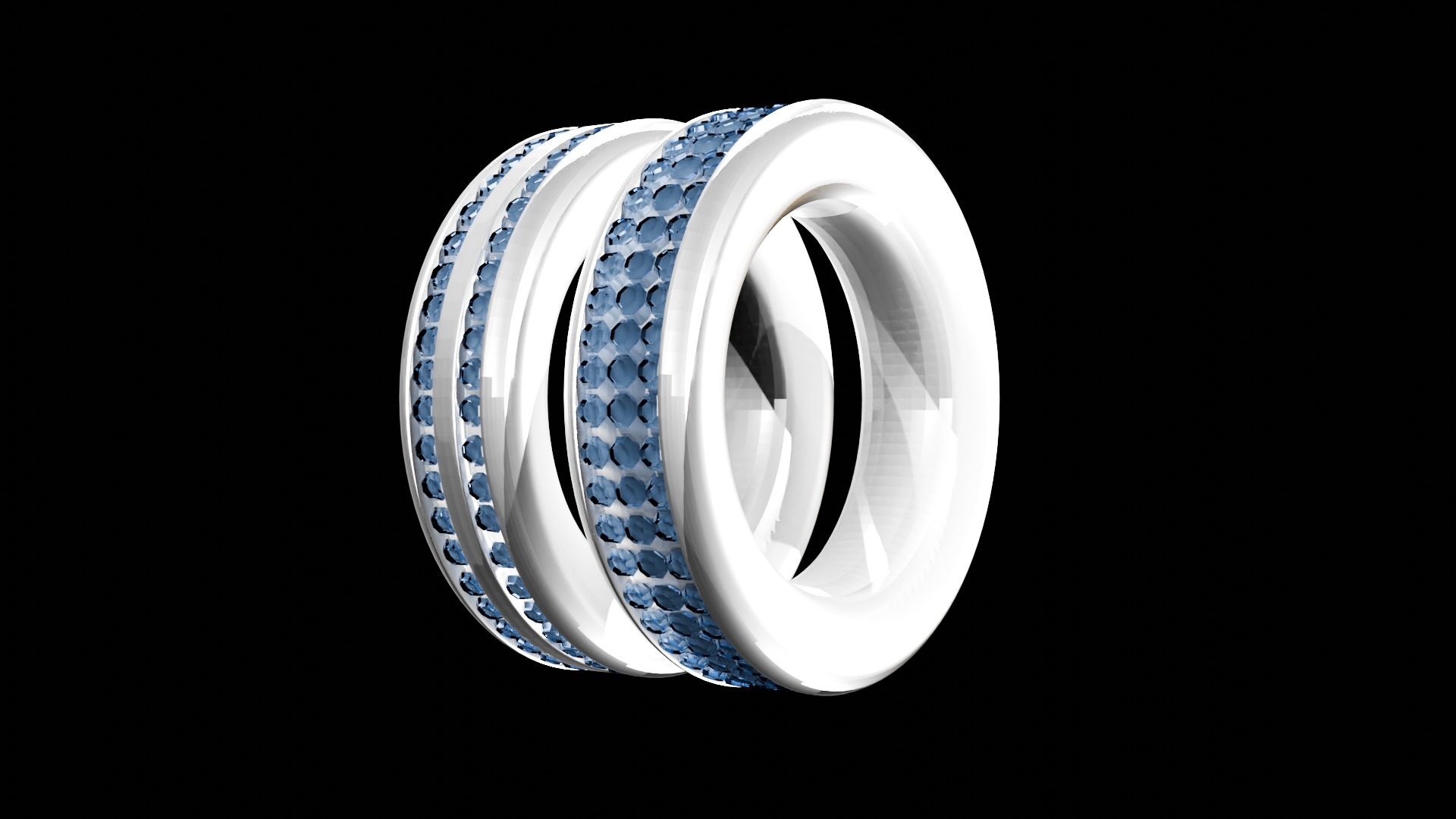 Jewelry Pack Cuban Chains Bracelets Rings Low-poly 3D model_6