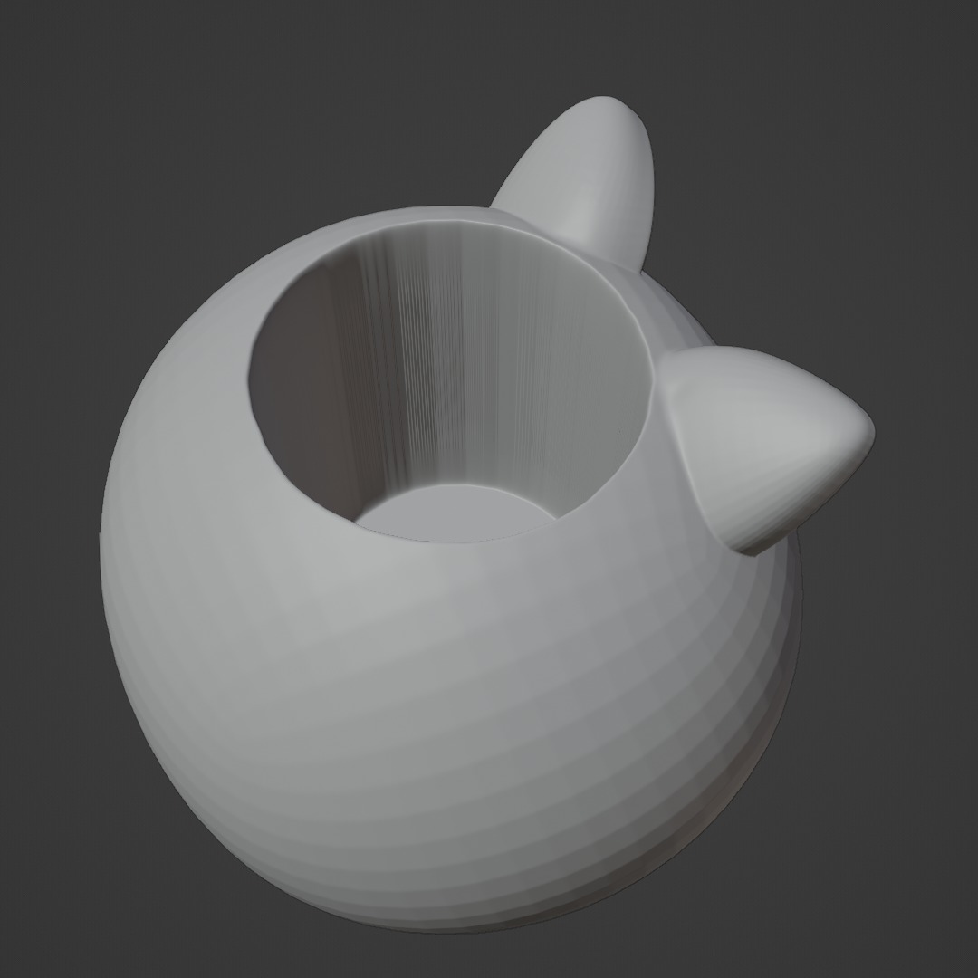 Decoration Flowerpot Cute cat 3D print model_5