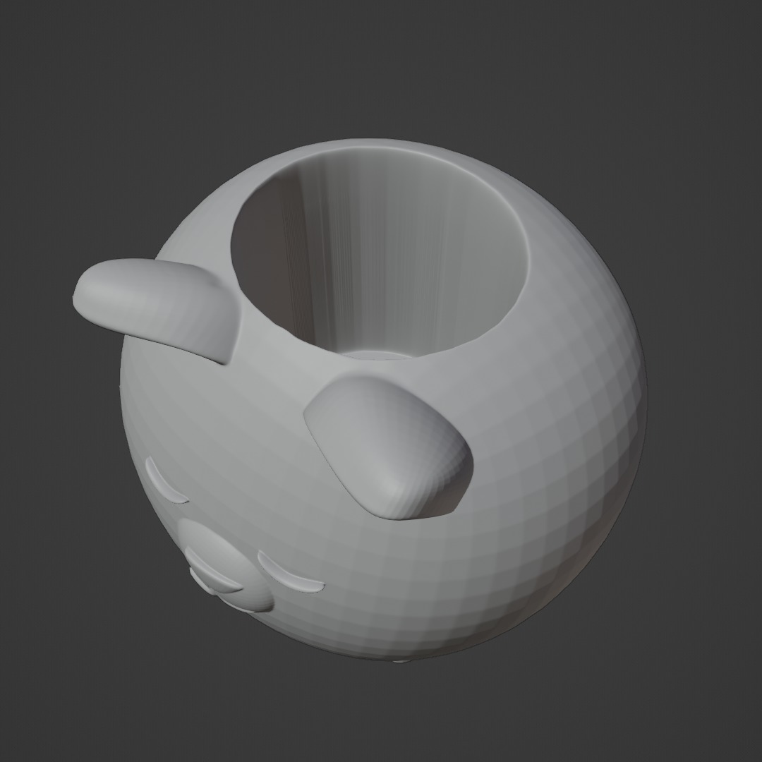 Decoration Flowerpot Cute cat 3D print model_6