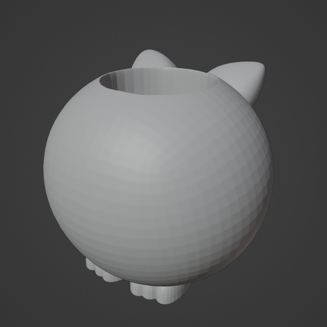 Decoration Flowerpot Cute cat 3D print model_10