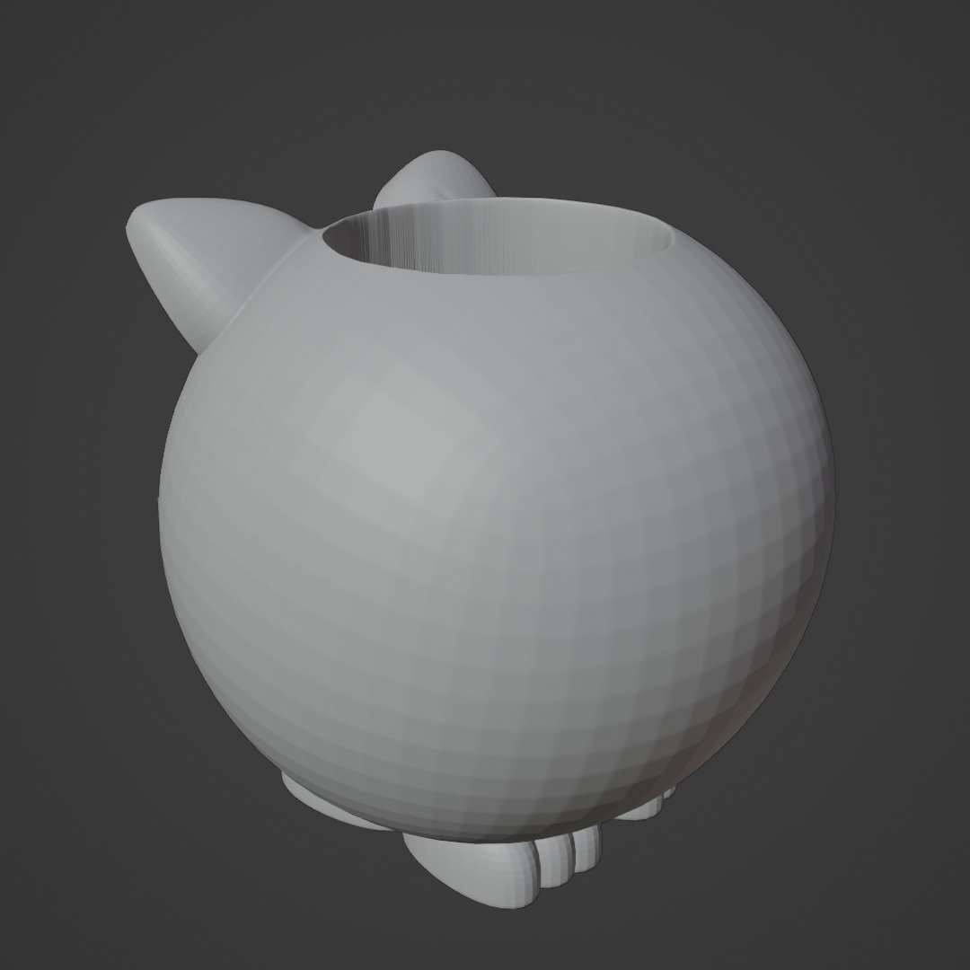 Decoration Flowerpot Cute cat 3D print model_11