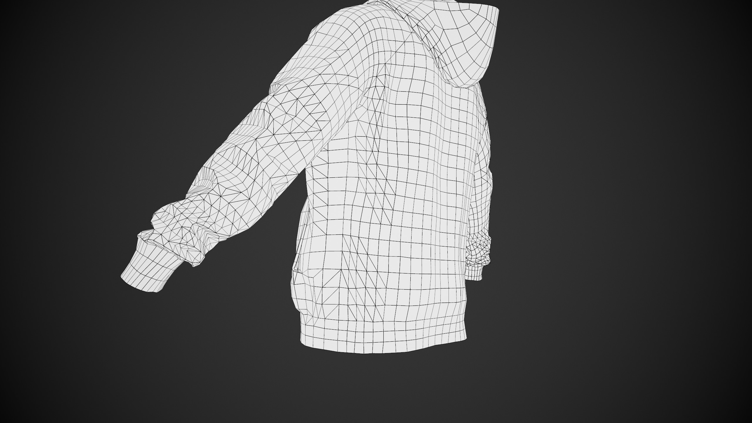 Red Open Hoodie Style 1 Low-poly 3D model_19